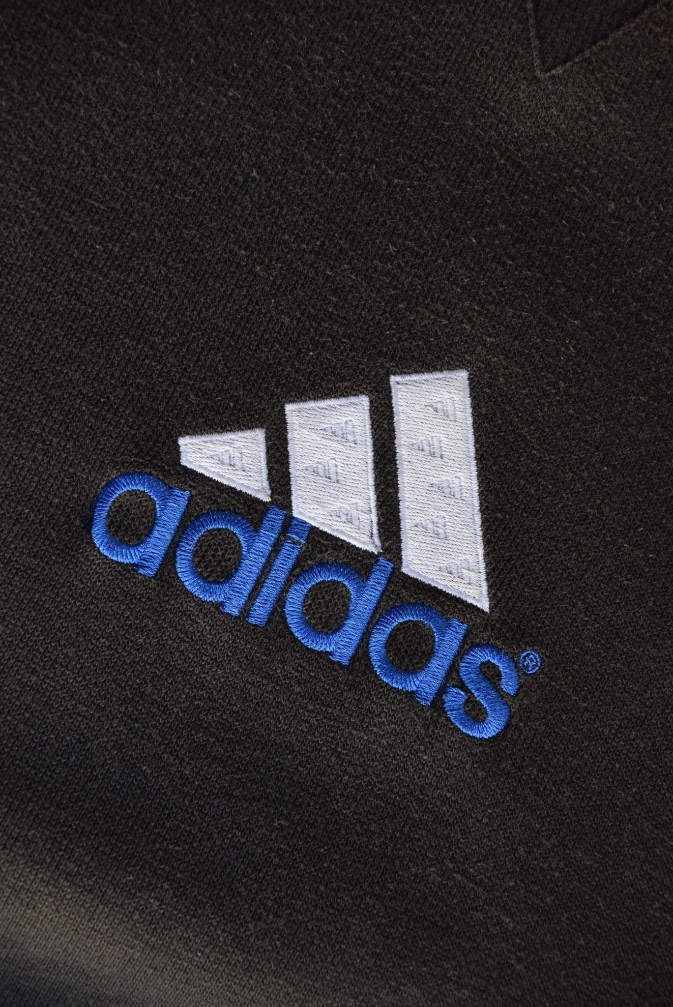 Vintage 90s Adidas Corporate Line Embroidered Spellout Crewneck (L) - Retrospective Store