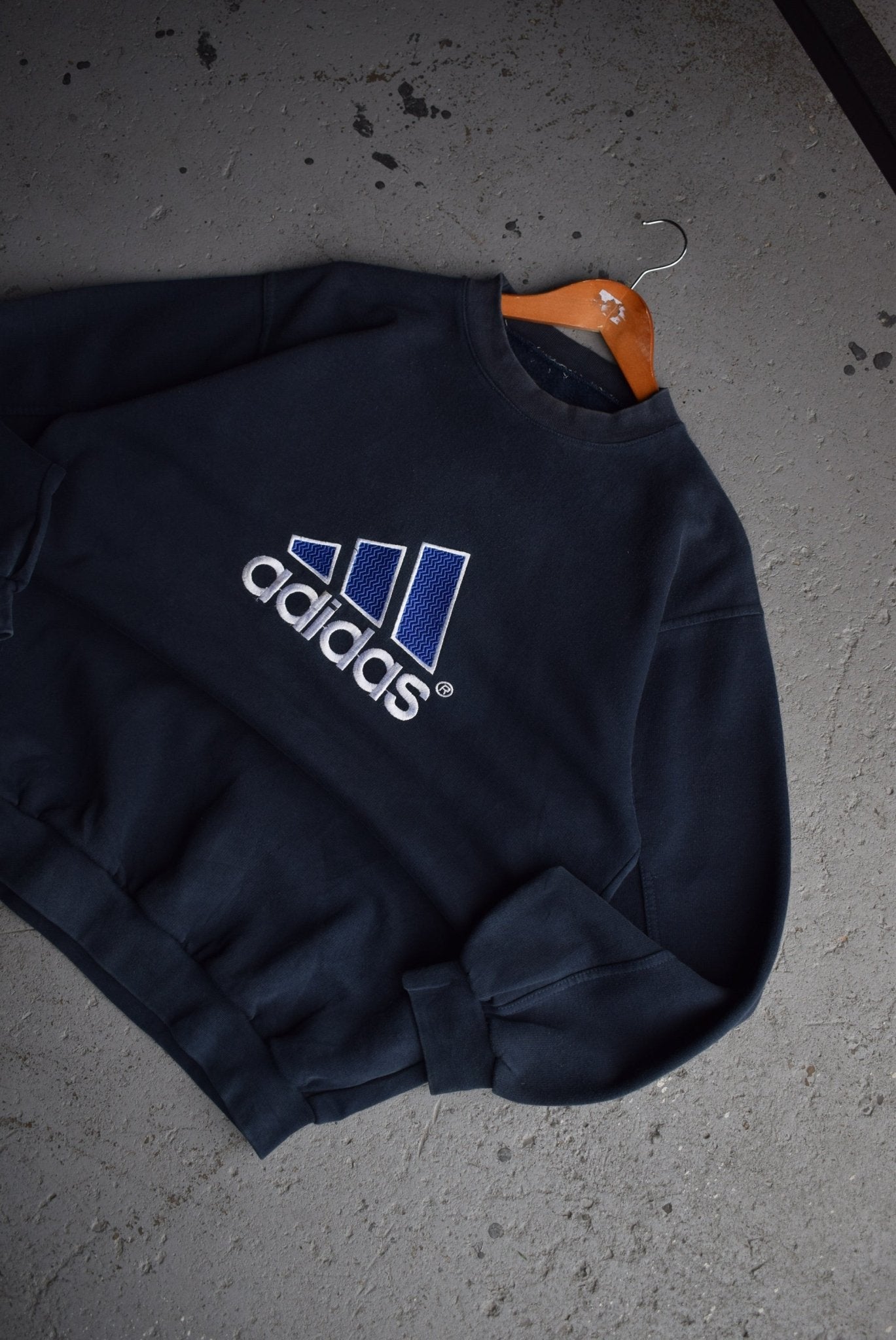 Vintage 90s Adidas Embroidered Spellout Crewneck (M/L) - Retrospective Store