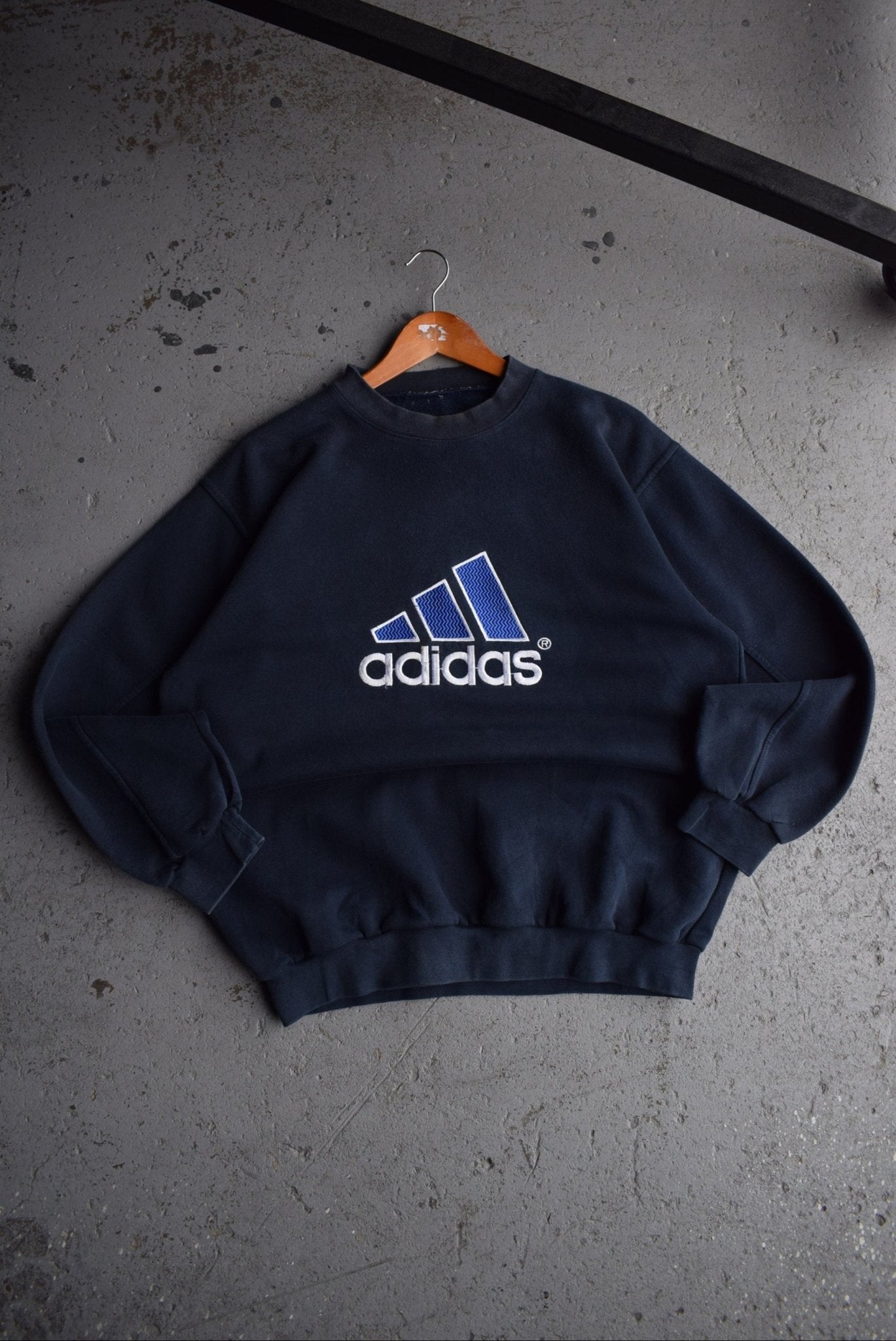 Vintage 90s Adidas Embroidered Spellout Crewneck (M/L) - Retrospective Store