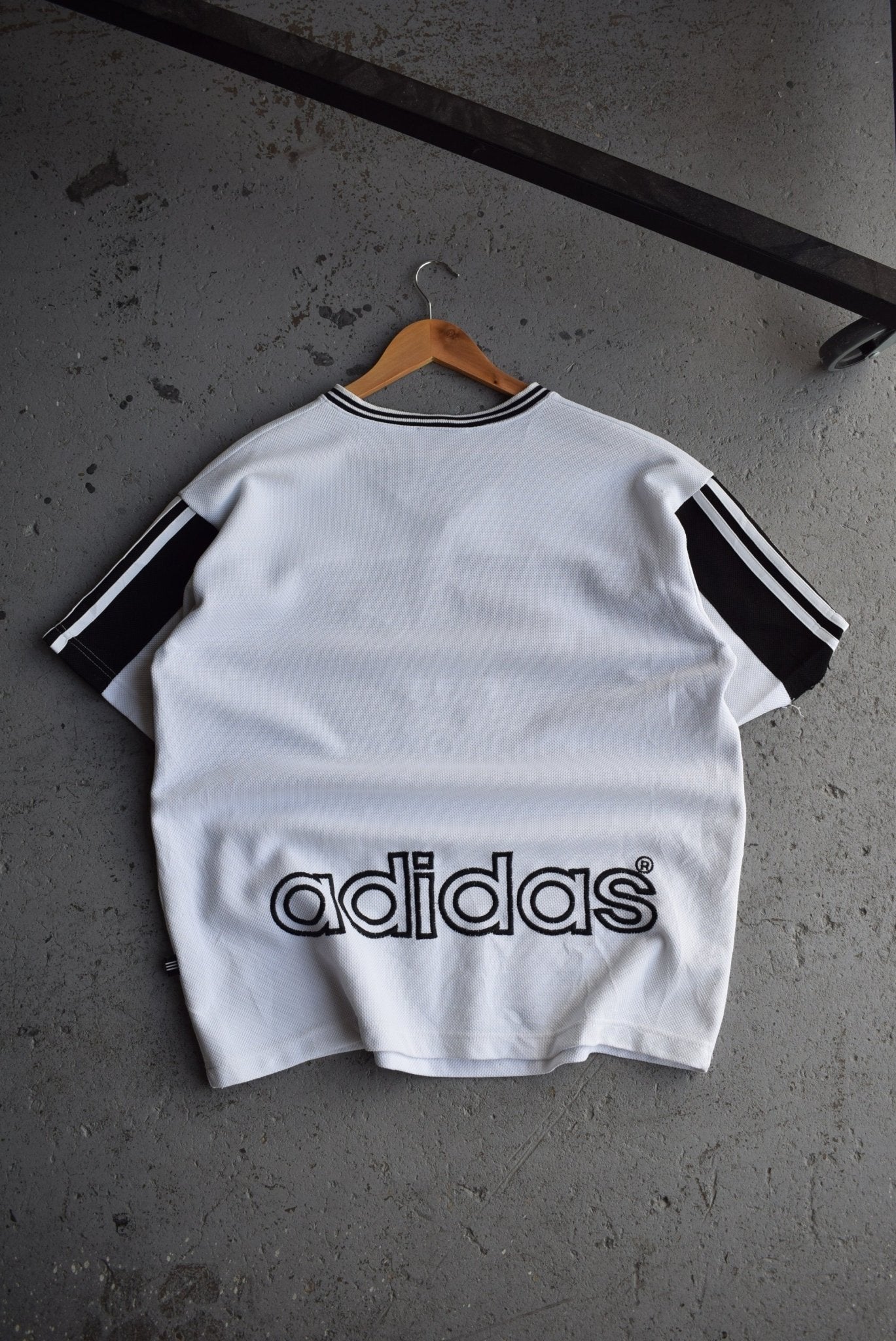 Vintage 90s Adidas Embroidered Spellout Tee (XL) - Retrospective Store