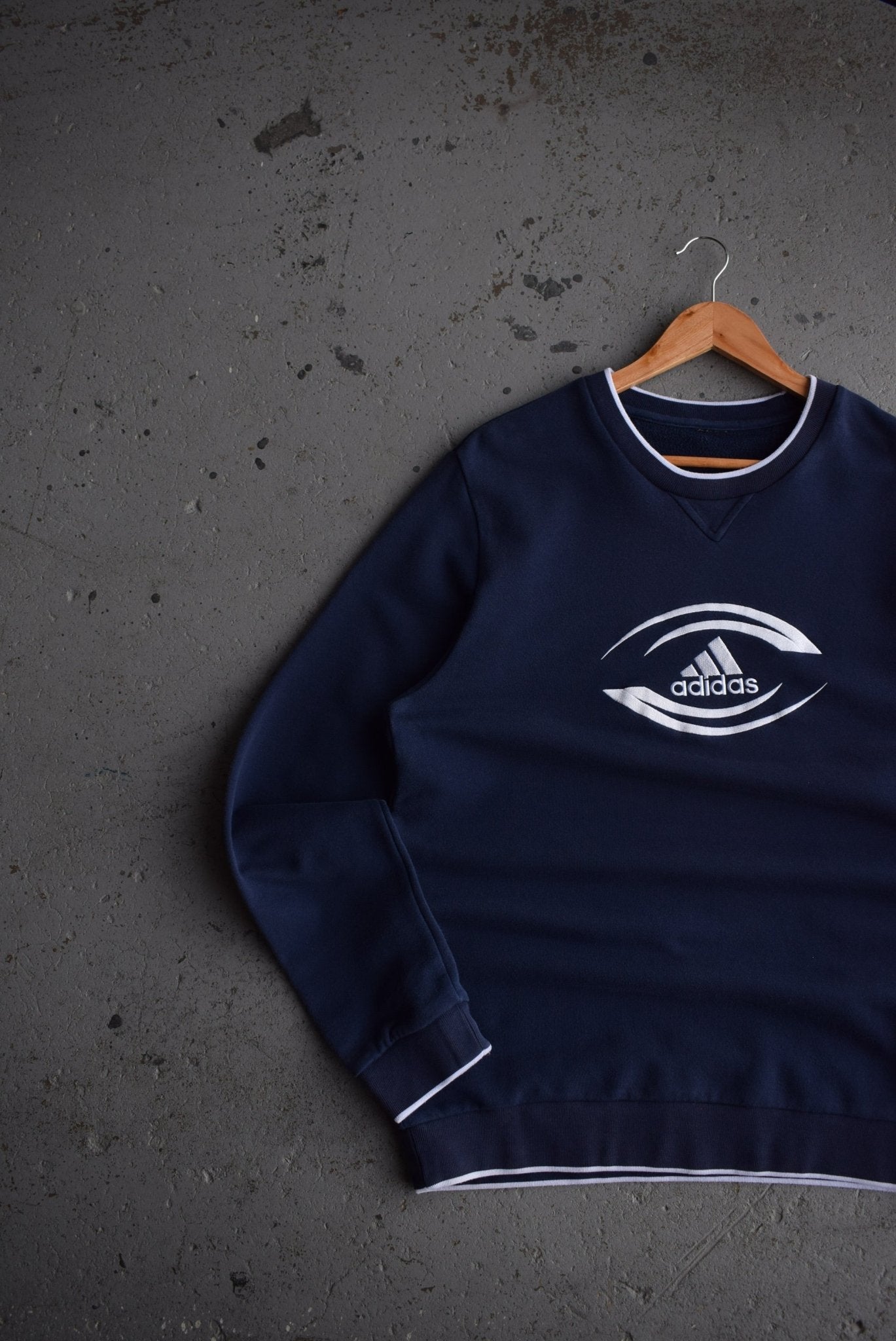 Vintage 90s Adidas Spellout Embroidered Crewneck (L) - Retrospective Store