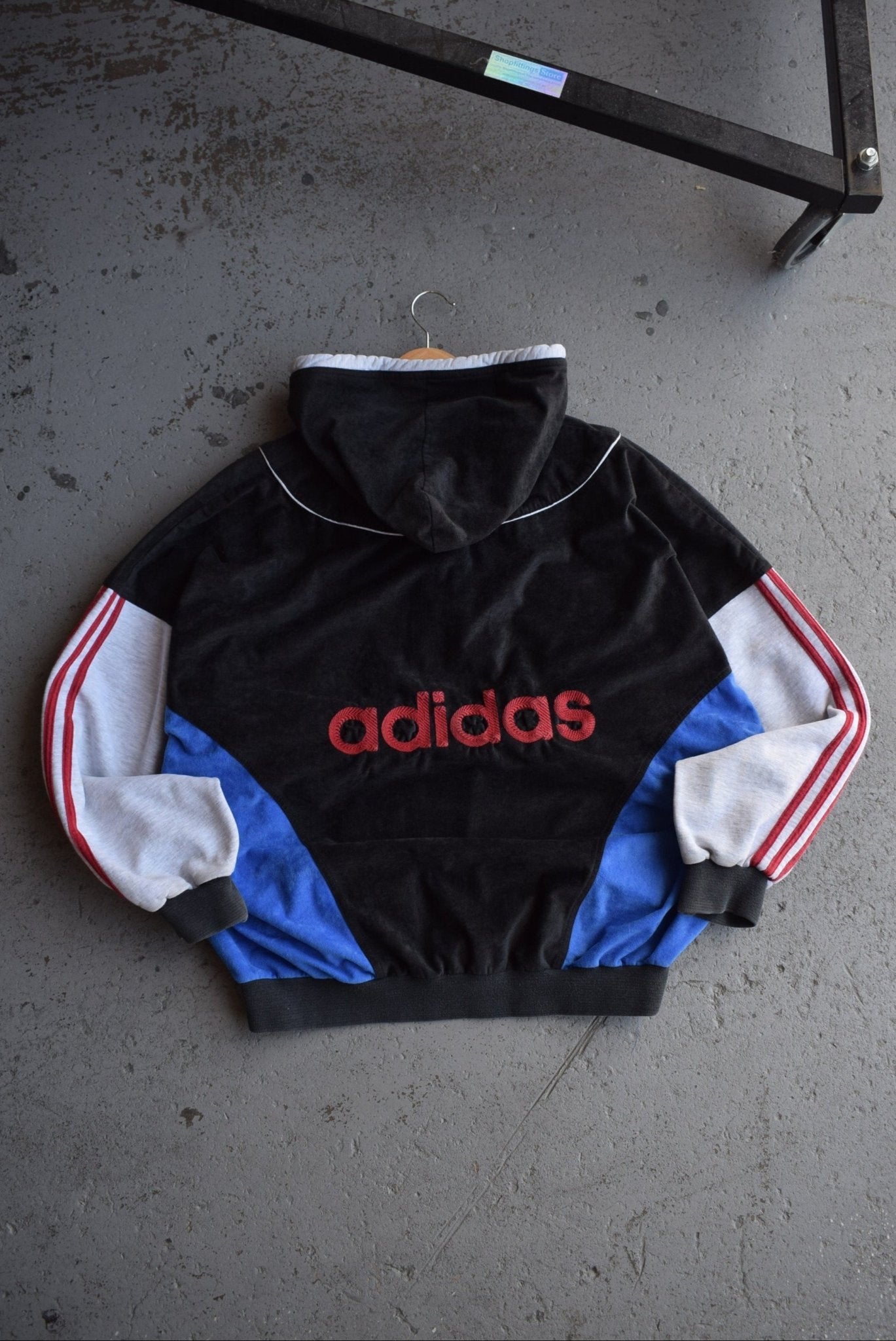 Vintage 90s Adidas Spellout Embroidered Full Zip Hoodie (M/L) - Retrospective Store