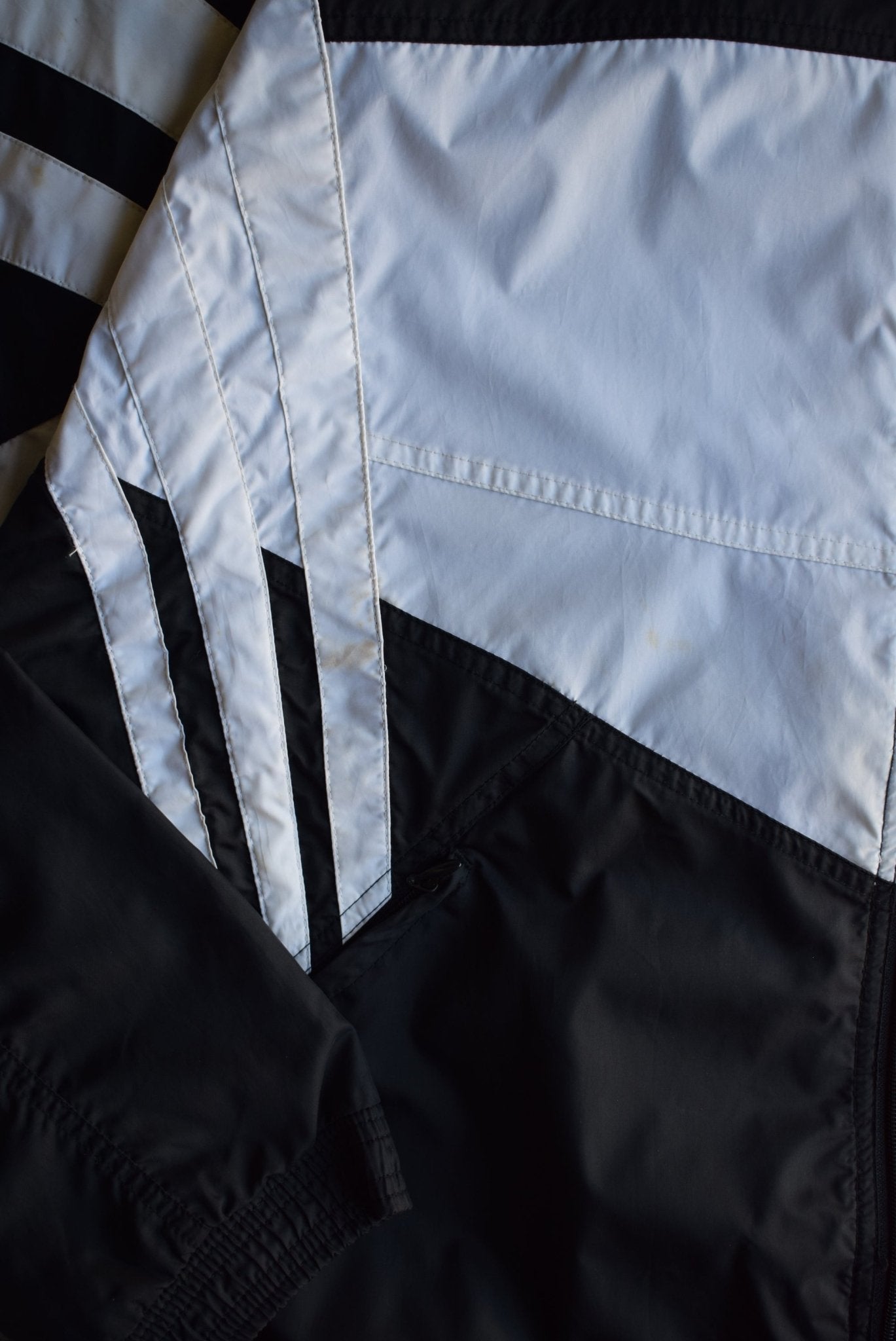 Vintage 90s Adidas Spellout Embroidered Windbreaker Jacket (L) - Retrospective Store