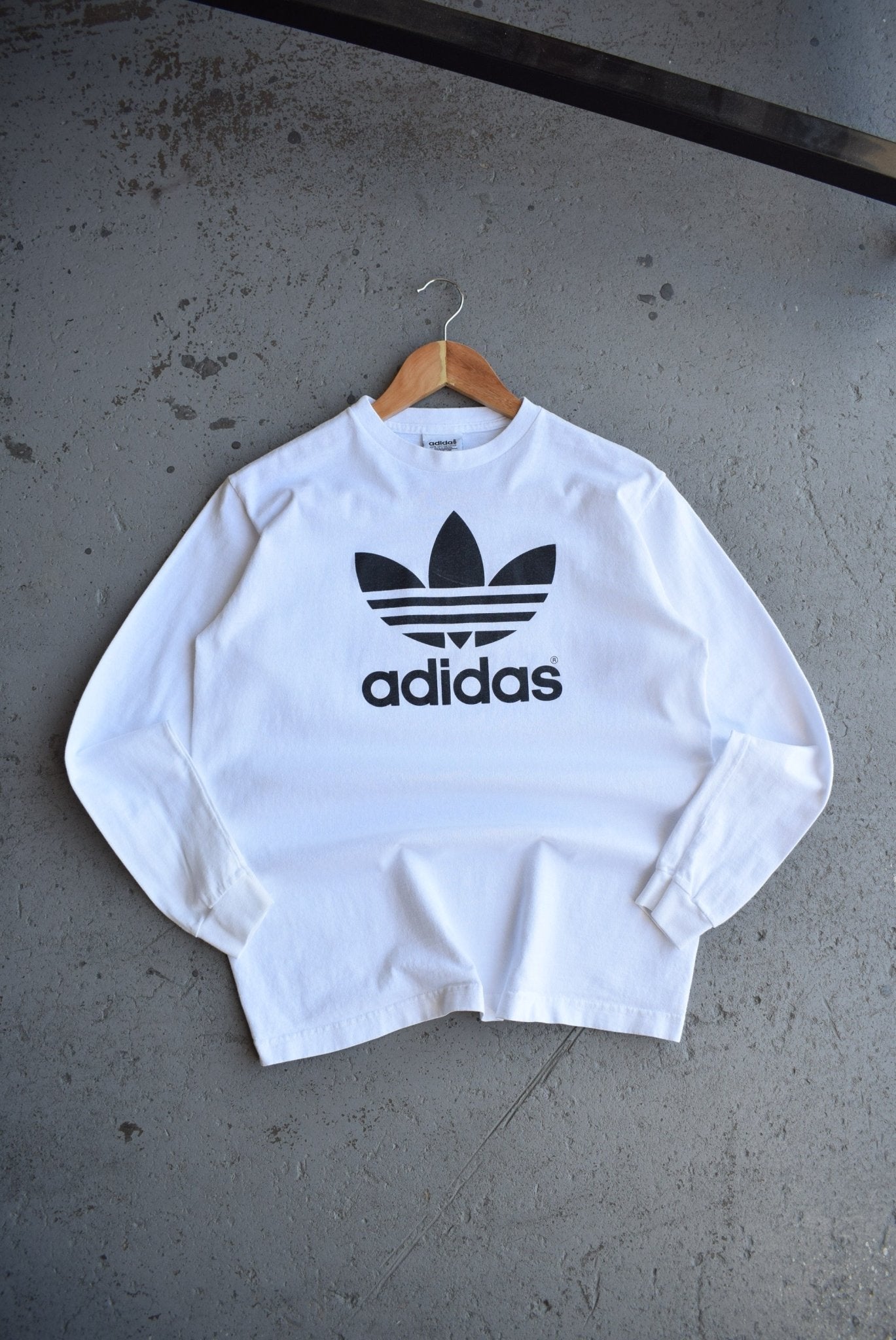Vintage 90s Adidas Spellout Long Sleeve Tee (S) - Retrospective Store