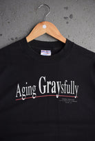 Vintage 90s 'Aging Graysfully' Graphic Tee (L/XL) - Retrospective Store