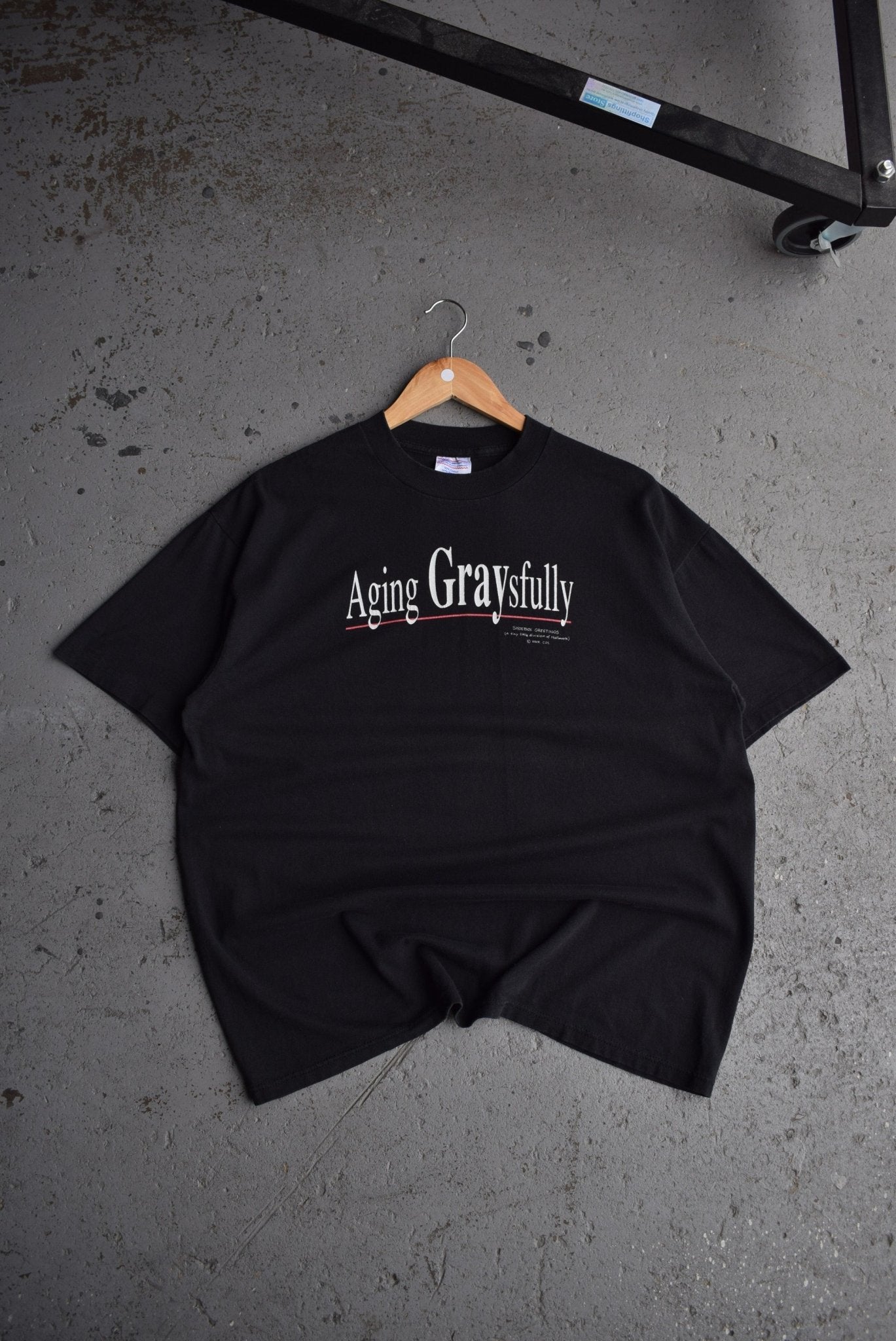 Vintage 90s 'Aging Graysfully' Graphic Tee (L/XL) - Retrospective Store