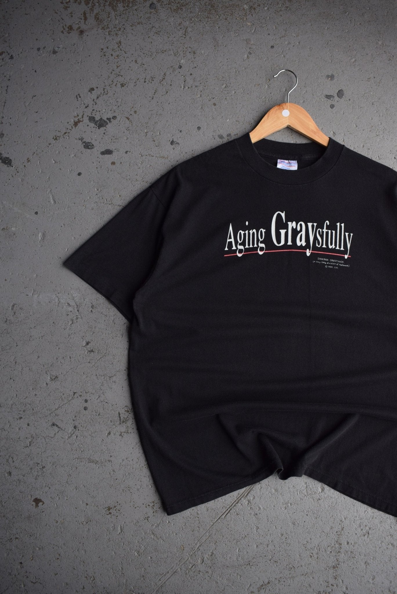 Vintage 90s 'Aging Graysfully' Graphic Tee (L/XL) - Retrospective Store
