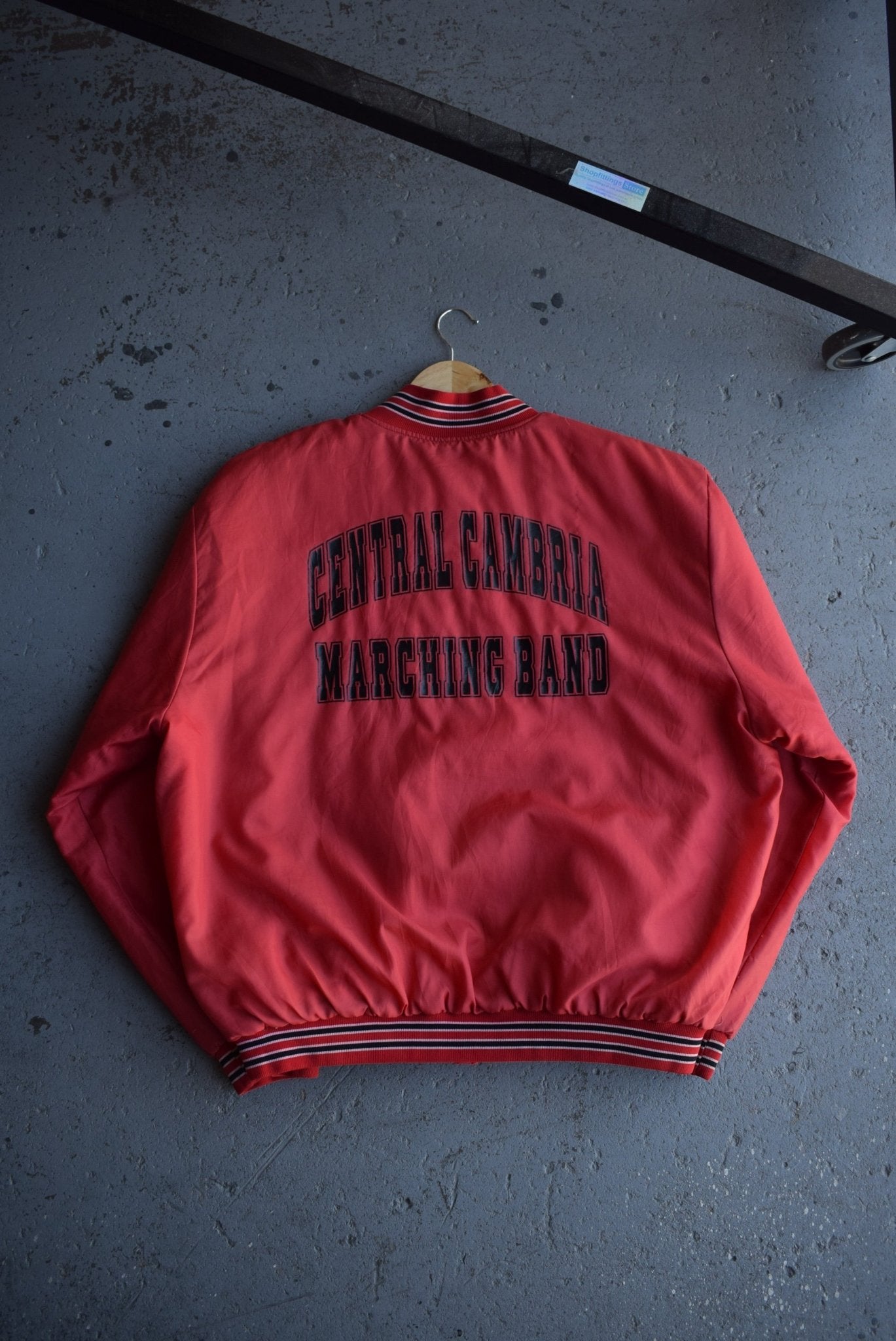 Vintage 90s Central Cambria Marching Band Embroidered Satin Jacket (XL) - Retrospective Store