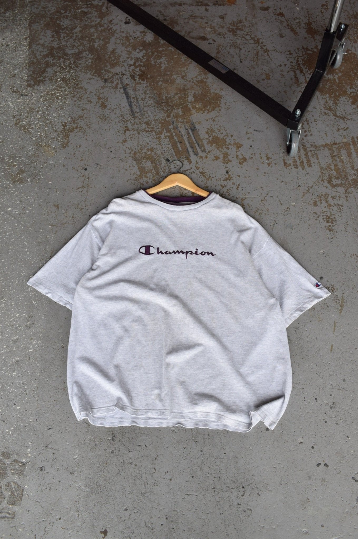 Vintage 90s Champion Embroidered Spellout Tee (XXL) - Retrospective Store