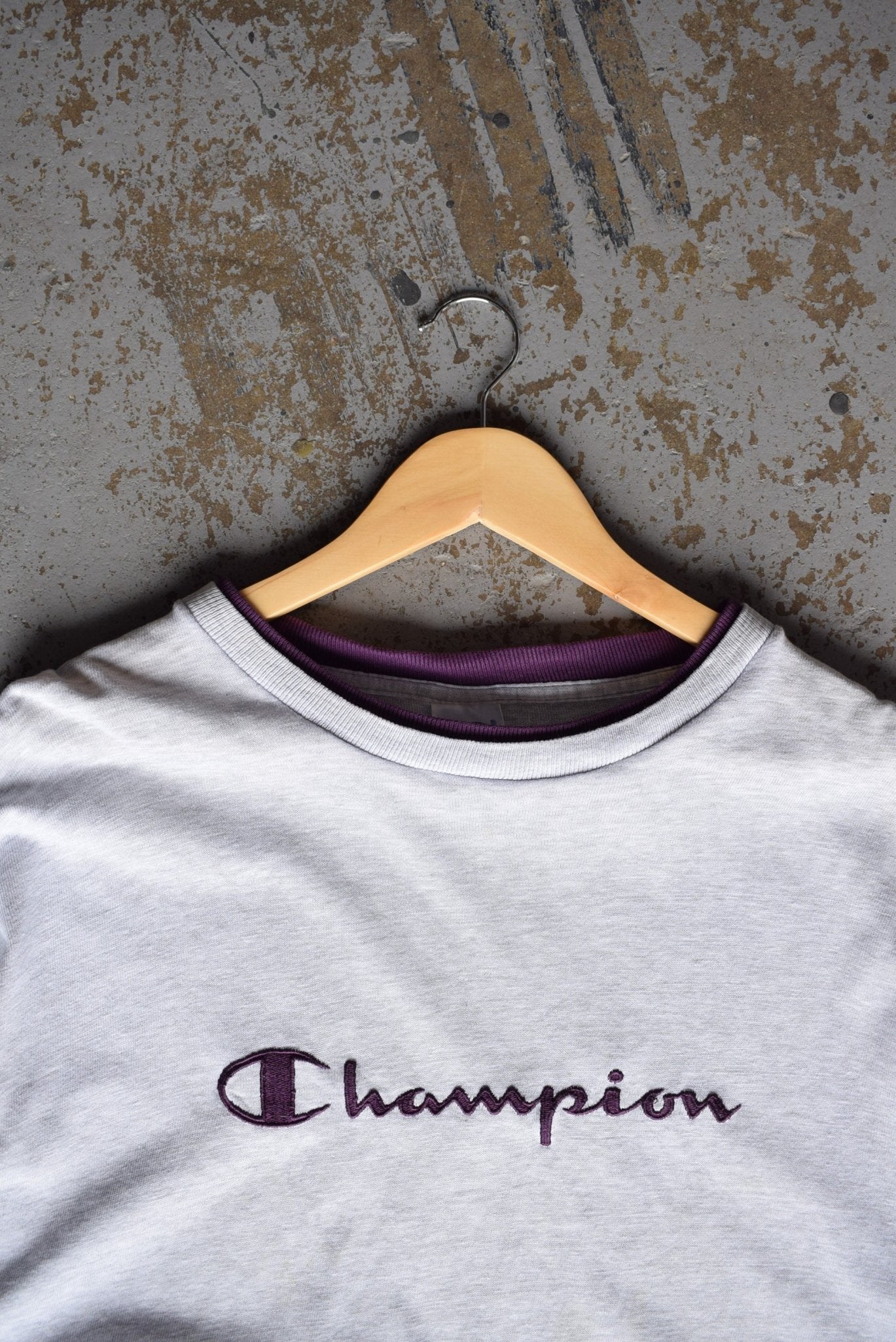 Vintage 90s Champion Embroidered Spellout Tee (XXL) - Retrospective Store