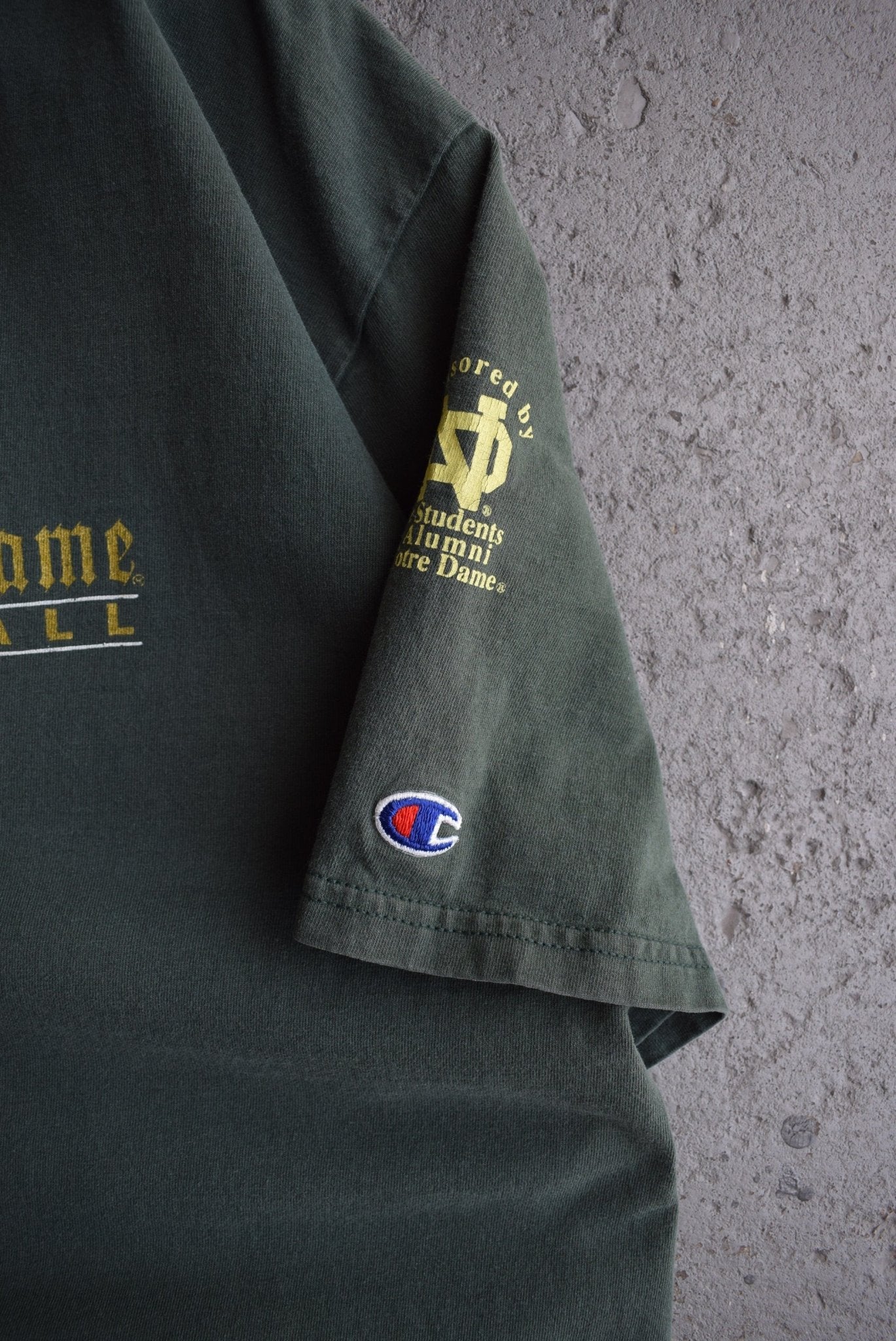 Vintage 90s Champion x University of Notre Dame Football Tee (XL) - Retrospective Store