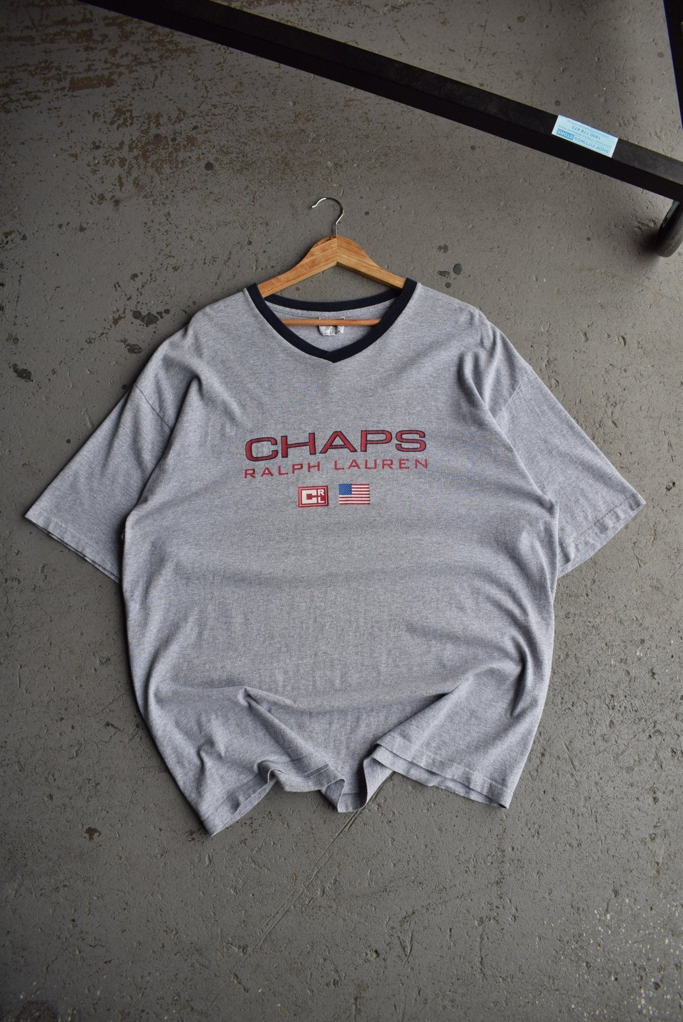 Vintage 90s Chaps Ralph Lauren Spellout Tee (XXL) - Retrospective Store