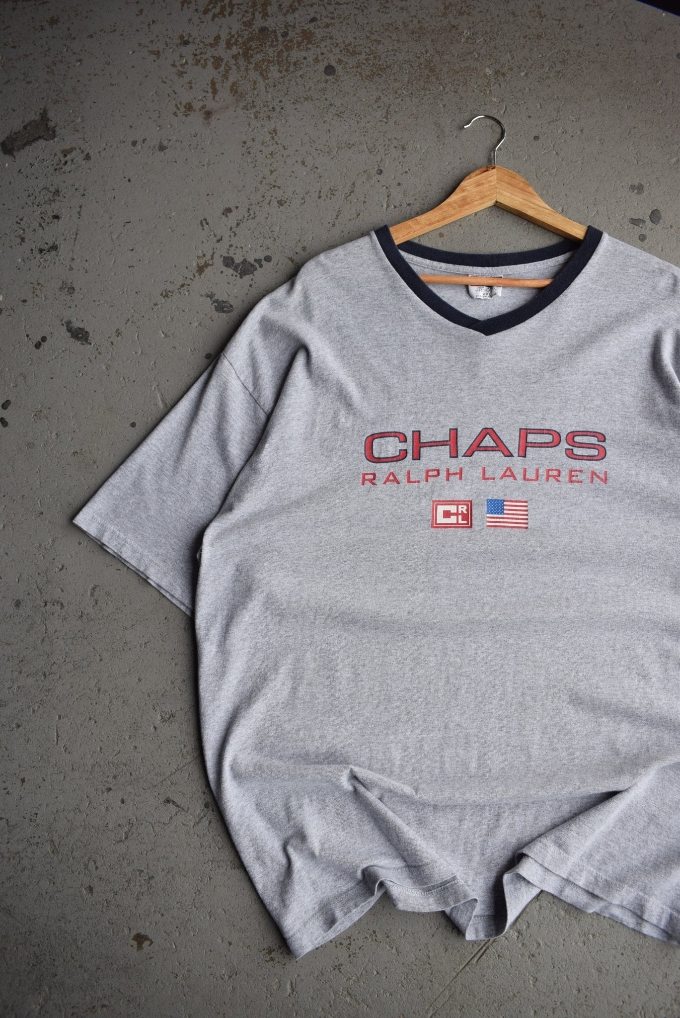 Vintage 90s Chaps Ralph Lauren Spellout Tee (XXL) - Retrospective Store
