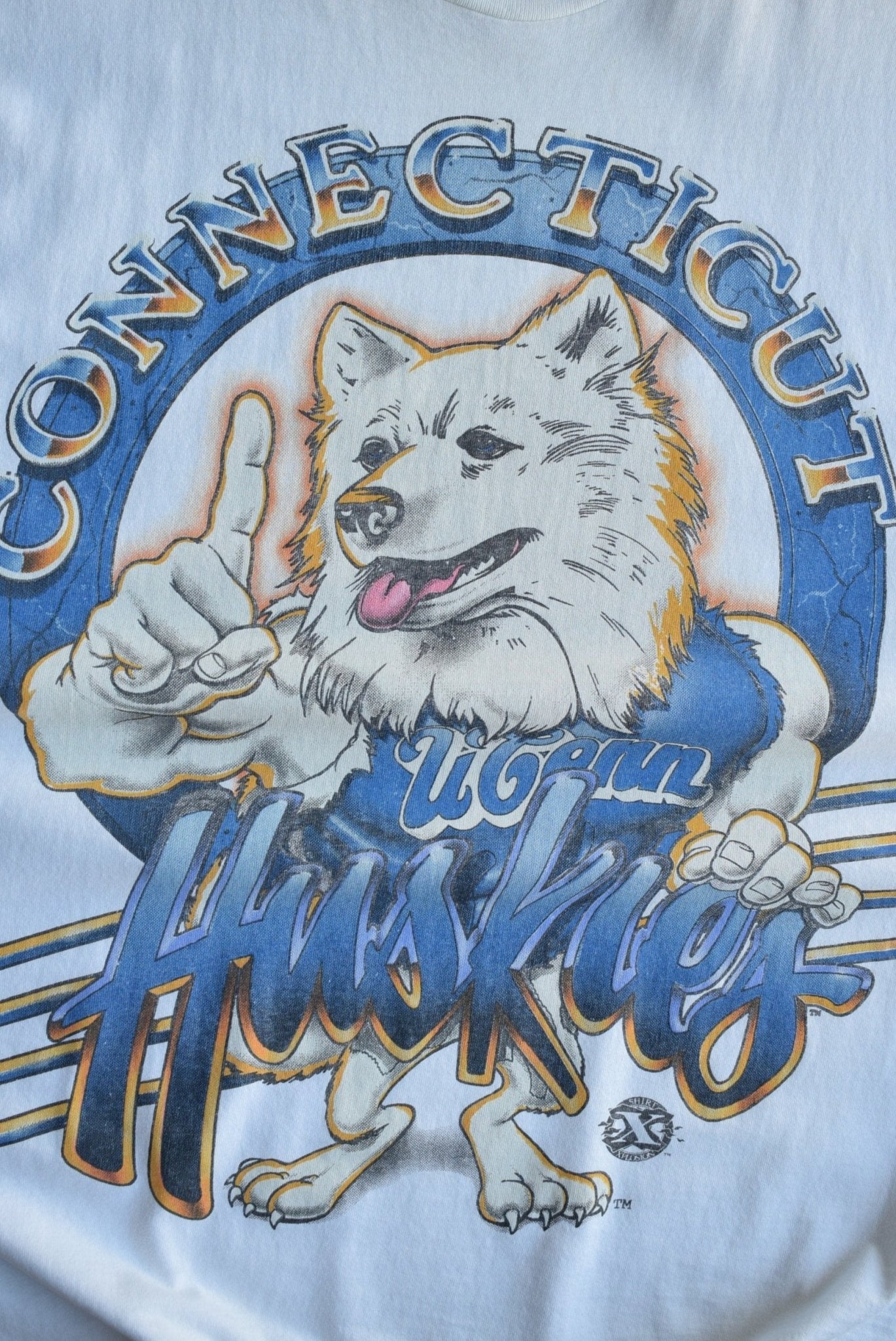 Vintage 90s Connecticut Huskies Tee (L) - Retrospective Store