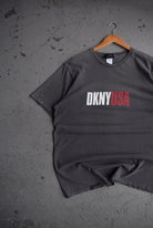 Vintage 90s DKNY USA Spellout Tee (XL) - Retrospective Store