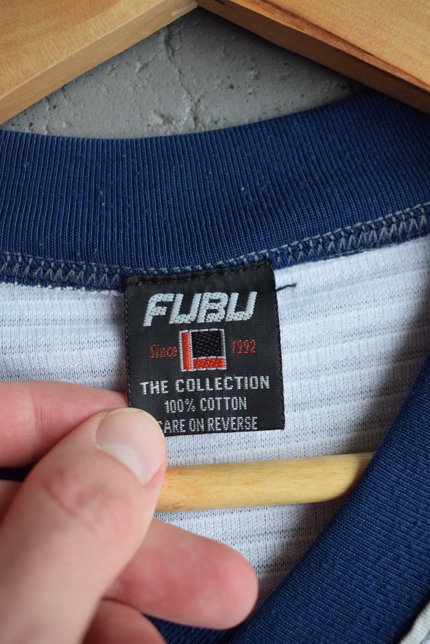 Vintage 90s FUBU Classic Logo Embroidered Tee (XL) - Retrospective Store