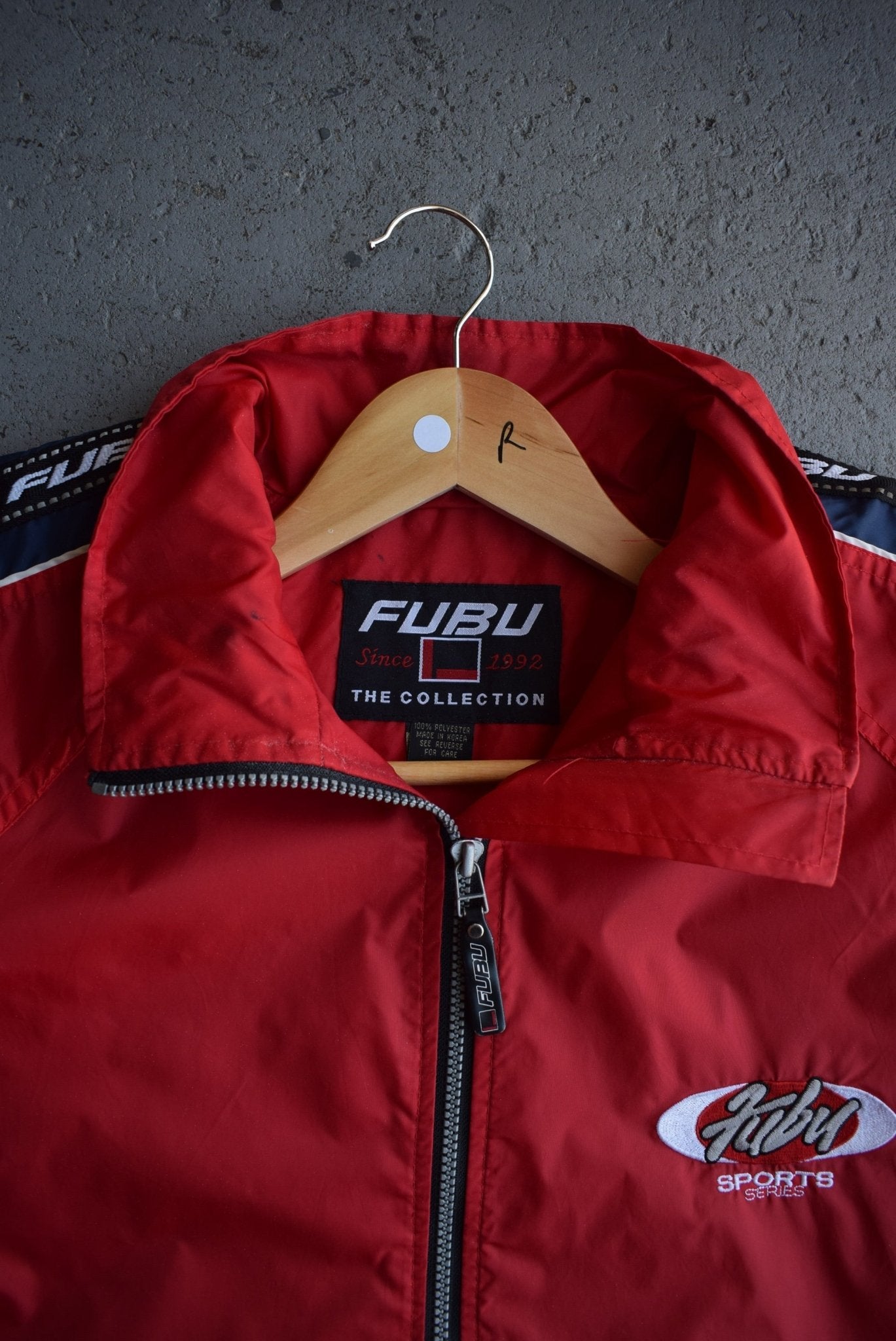 NBA × FUBU / ジャケット/XXL/ポリエステル/RED/裏起毛 Vintage 90s FUBU Sports Series Embroidered Jacket (XXL