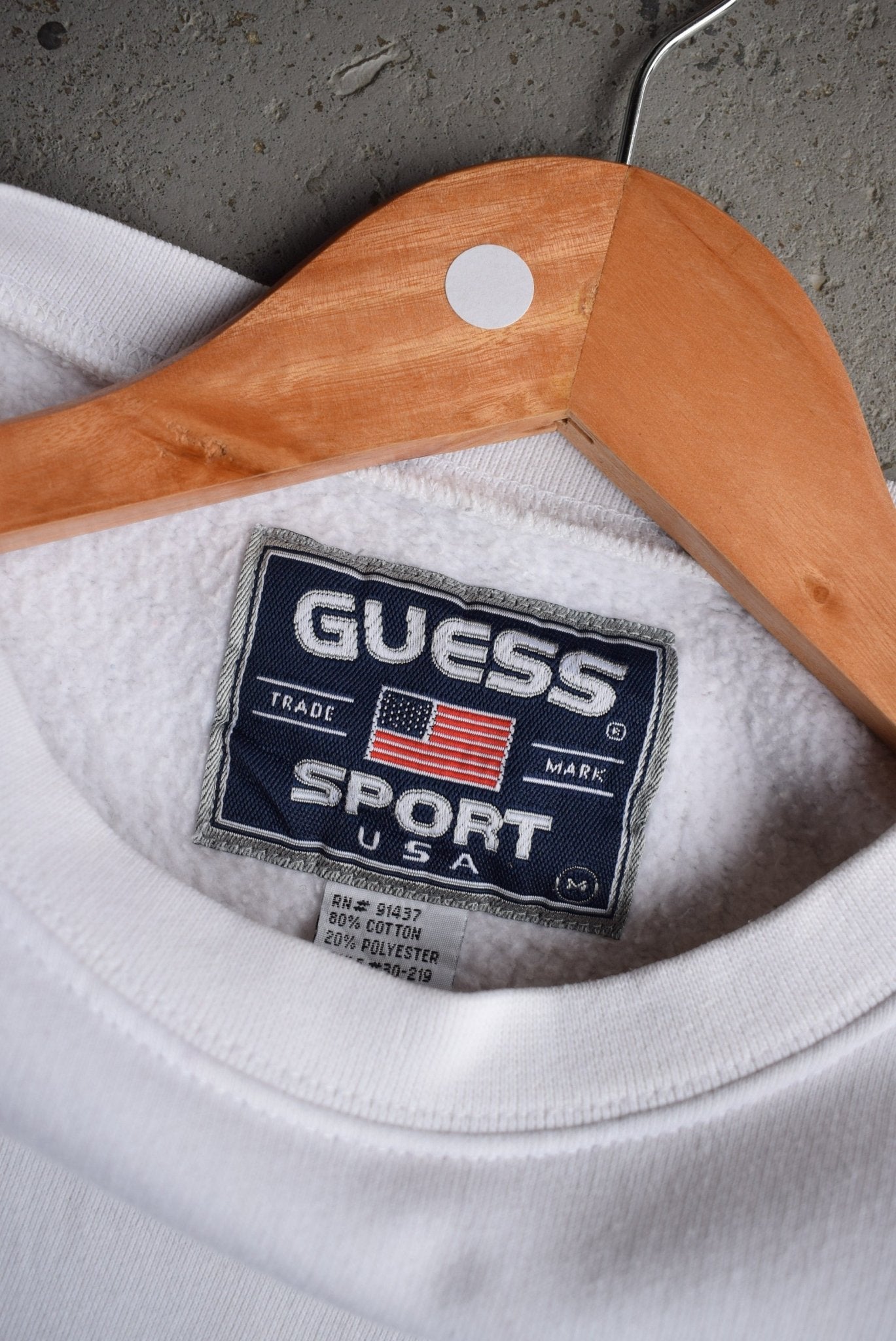 Vintage 90s Guess Sport USA Embroidered Spellout Crewneck (M) - Retrospective Store