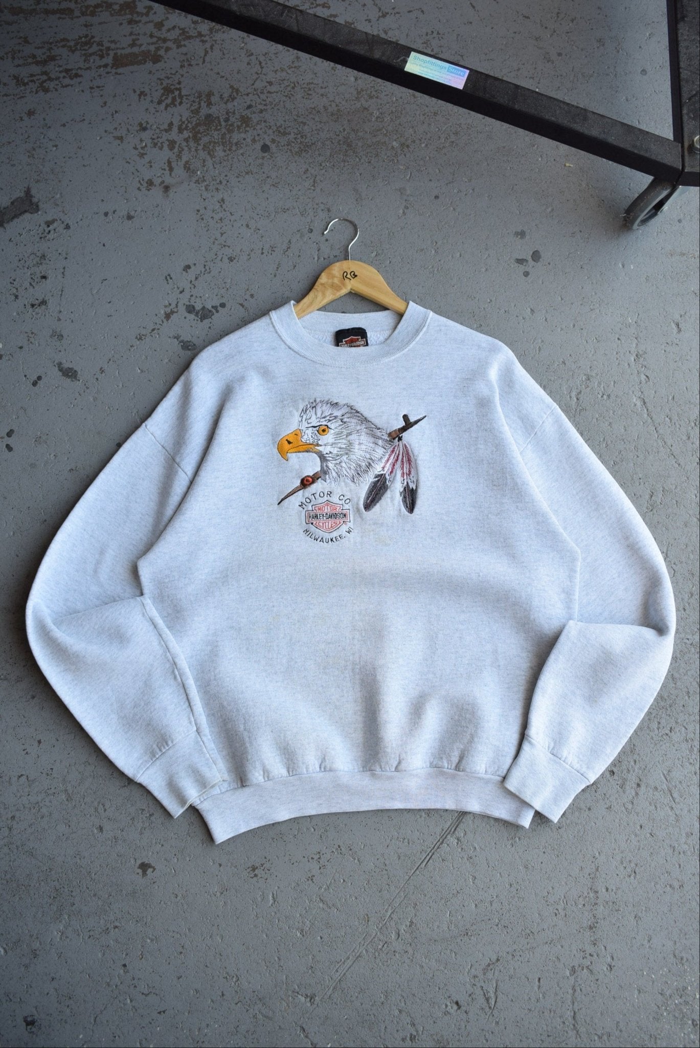 Vintage 90s Harley Davidson Embroidered Crewneck (L) - Retrospective Store
