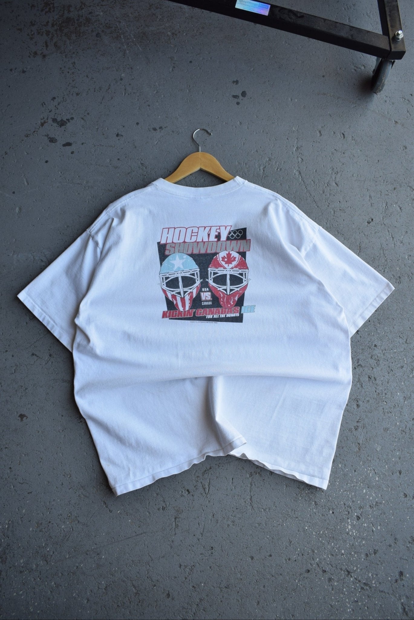 Vintage 90s Hockey Showdown USA vs Canada Tee (XL) - Retrospective Store