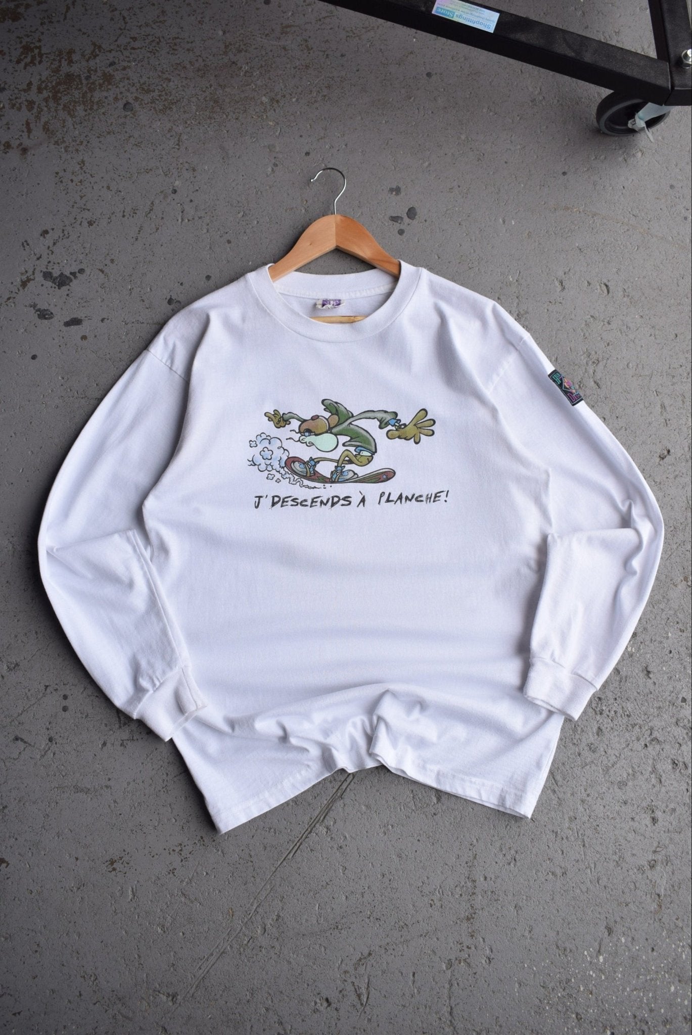 Vintage 90s Humeur Design Graphic Long Sleeve Tee (M/L) - Retrospective Store