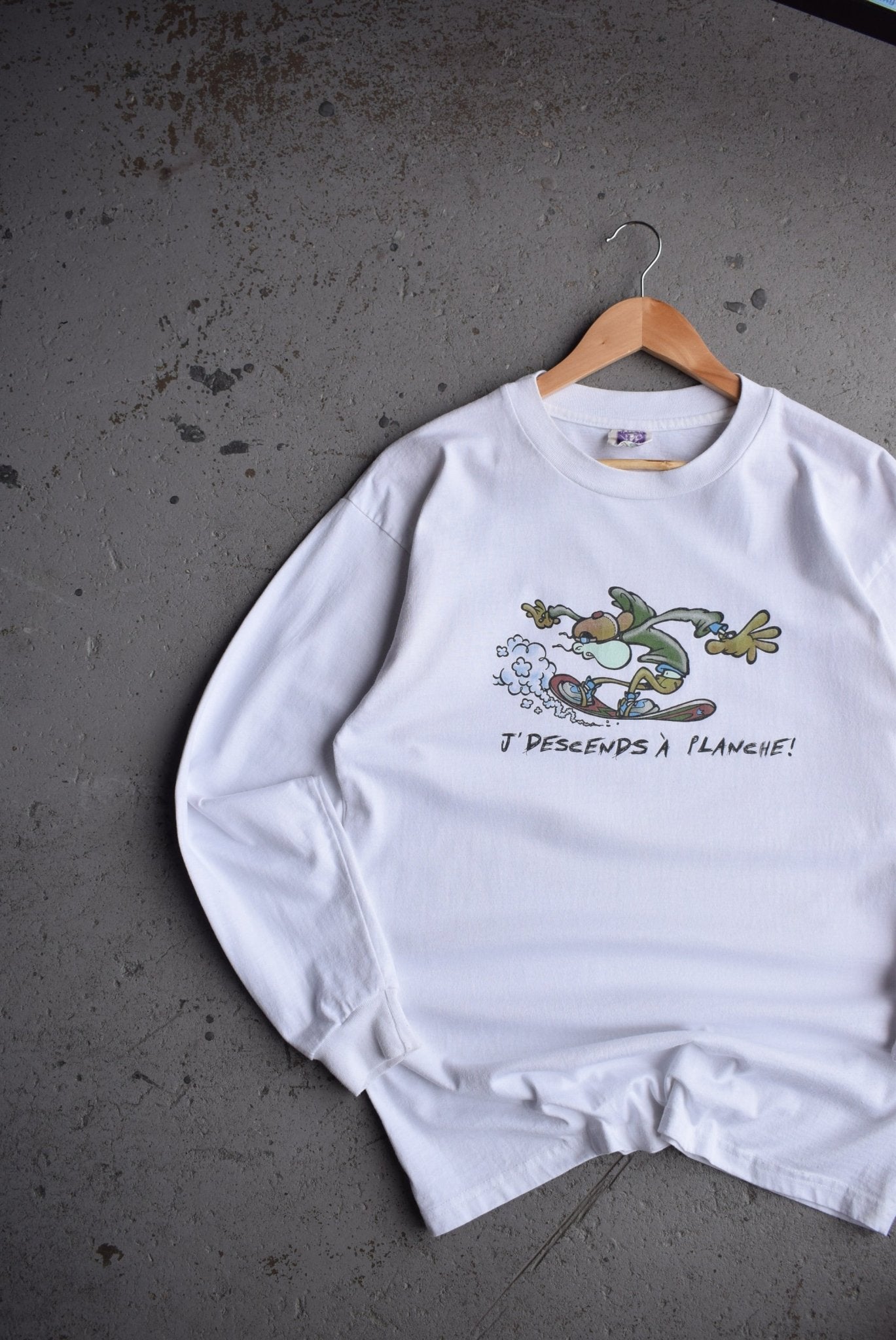 Vintage 90s Humeur Design Graphic Long Sleeve Tee (M/L) - Retrospective Store