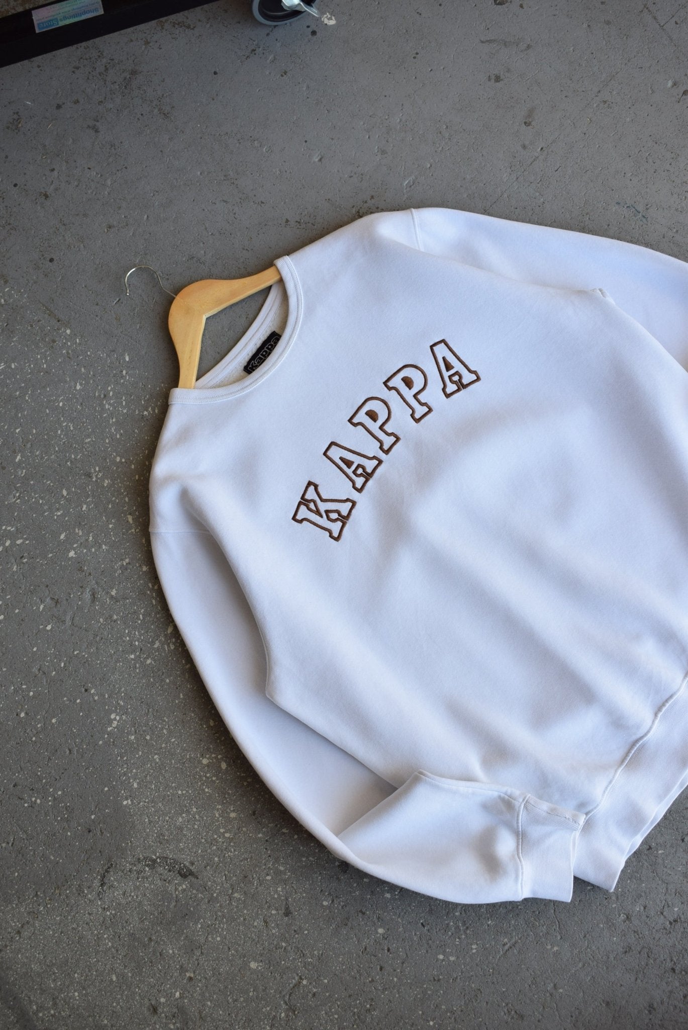 Vintage 90s Kappa Embroidered Spellout Crewneck (L) - Retrospective Store