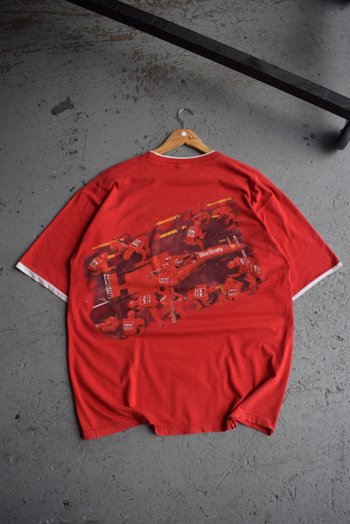 Vintage 90s Marlboro x Ferrari Racing Tee (XL) - Retrospective Store