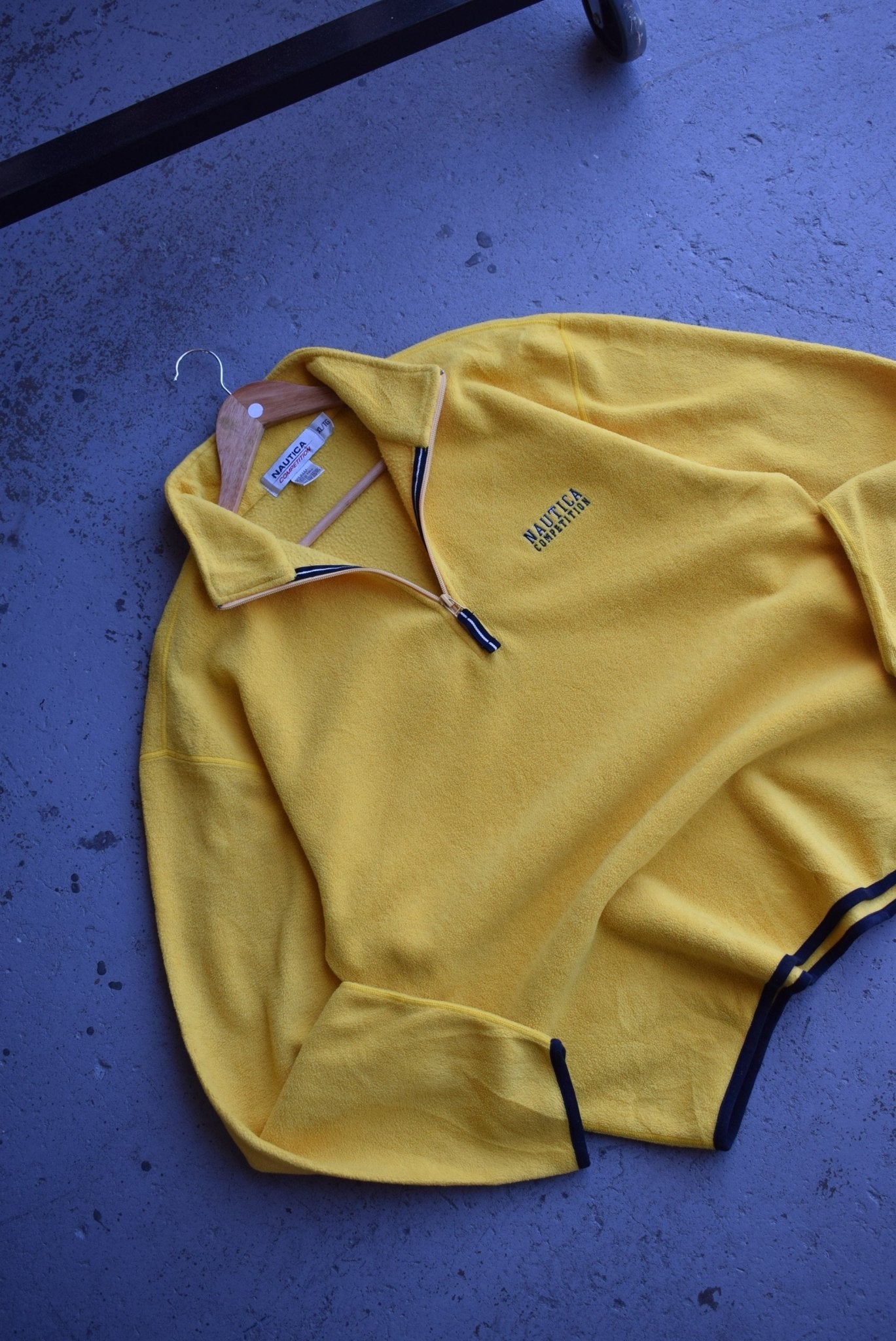 Vintage 90s Nautica Competition Spellout Embroidered Quarter Zip Fleece (XL) - Retrospective Store