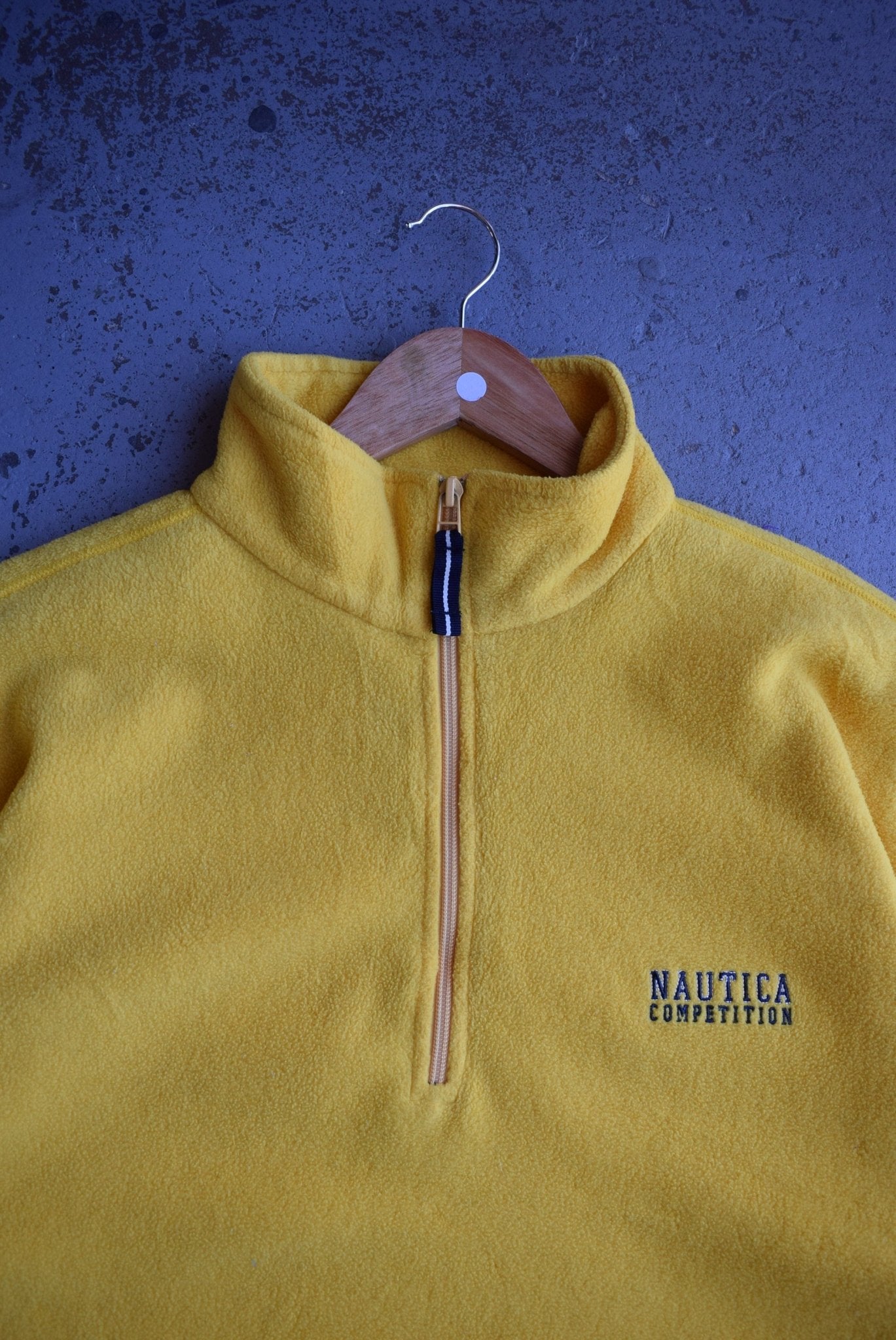 Vintage 90s Nautica Competition Spellout Embroidered Quarter Zip Fleece (XL) - Retrospective Store