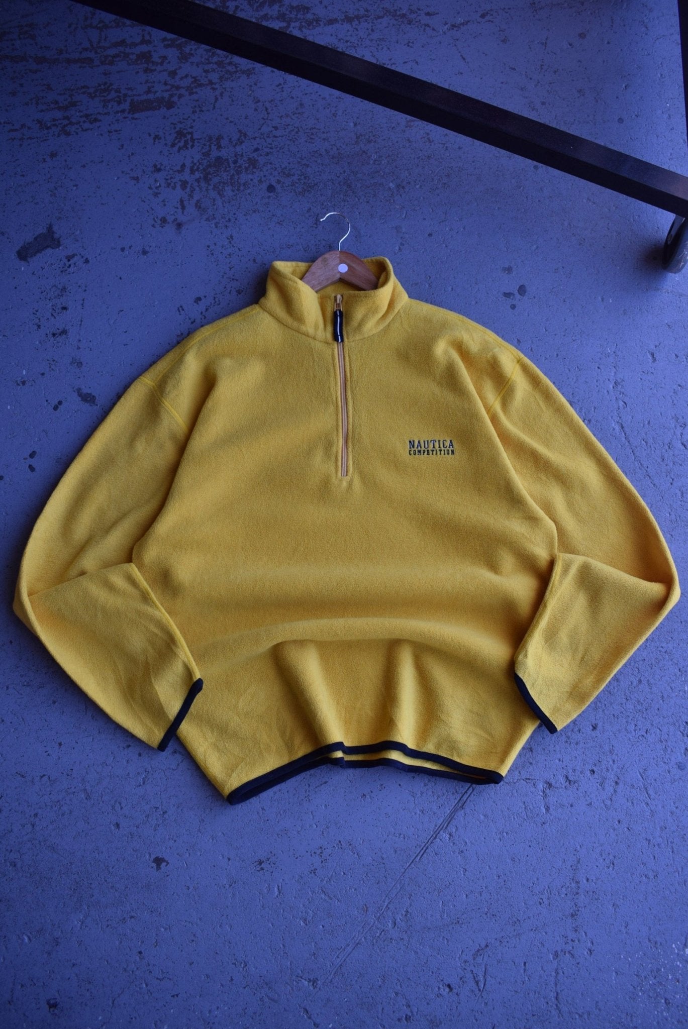 Vintage 90s Nautica Competition Spellout Embroidered Quarter Zip Fleece (XL) - Retrospective Store