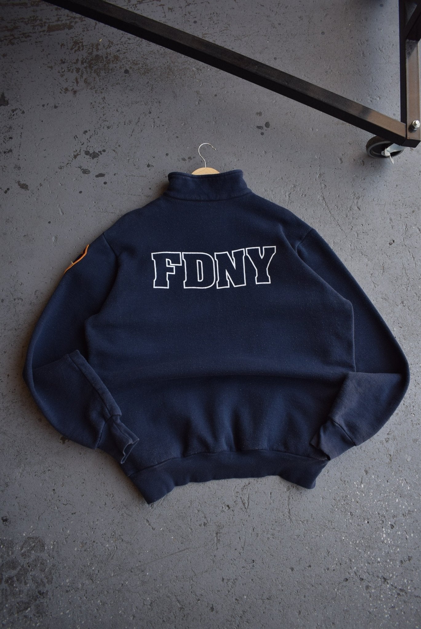 Vintage 90s New York Fire Department Heavyweight Embroidered Quarter Zip (XXL) - Retrospective Store