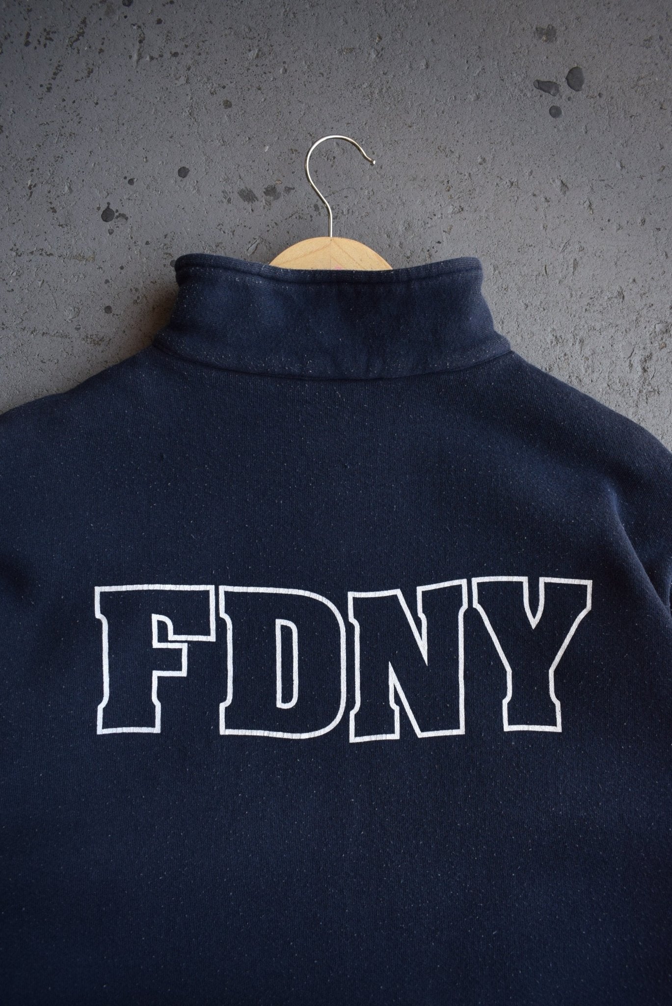 Vintage 90s New York Fire Department Heavyweight Embroidered Quarter Zip (XXL) - Retrospective Store