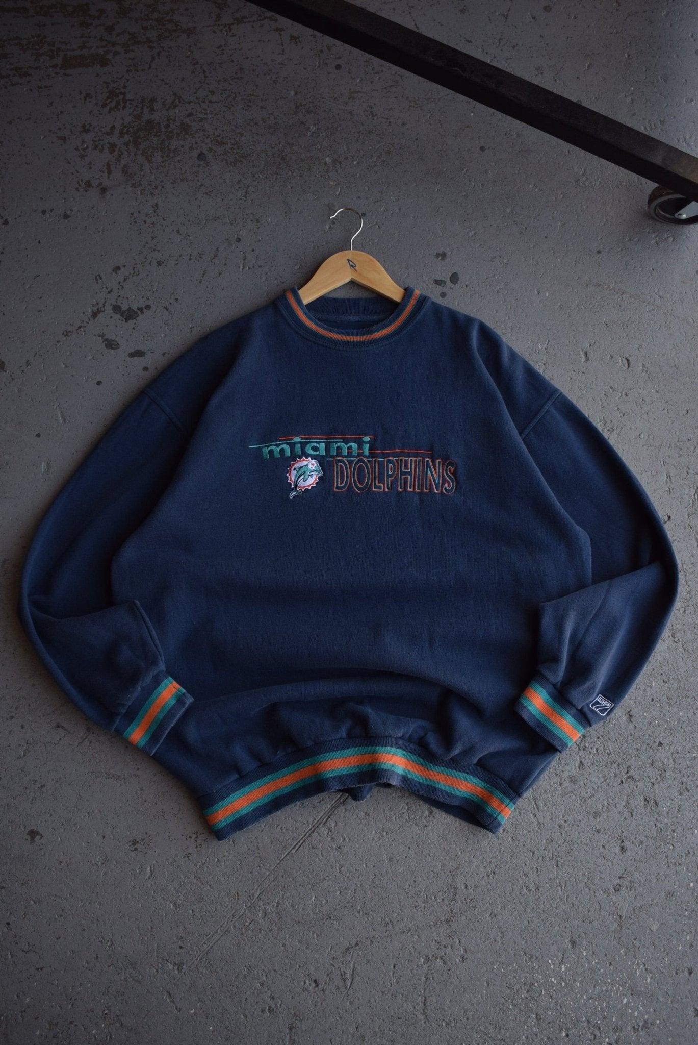 Vintage 90s NFL Miami Dolphins Embroidered Crewneck (XXL) - Retrospective Store