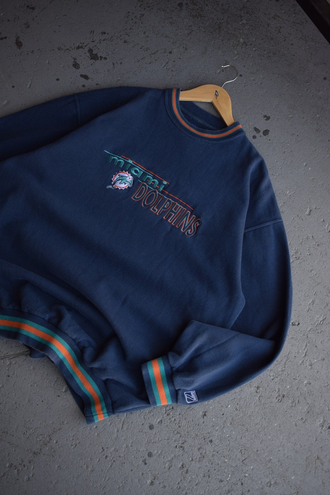 Vintage 90s NFL Miami Dolphins Embroidered Crewneck (XXL) - Retrospective Store