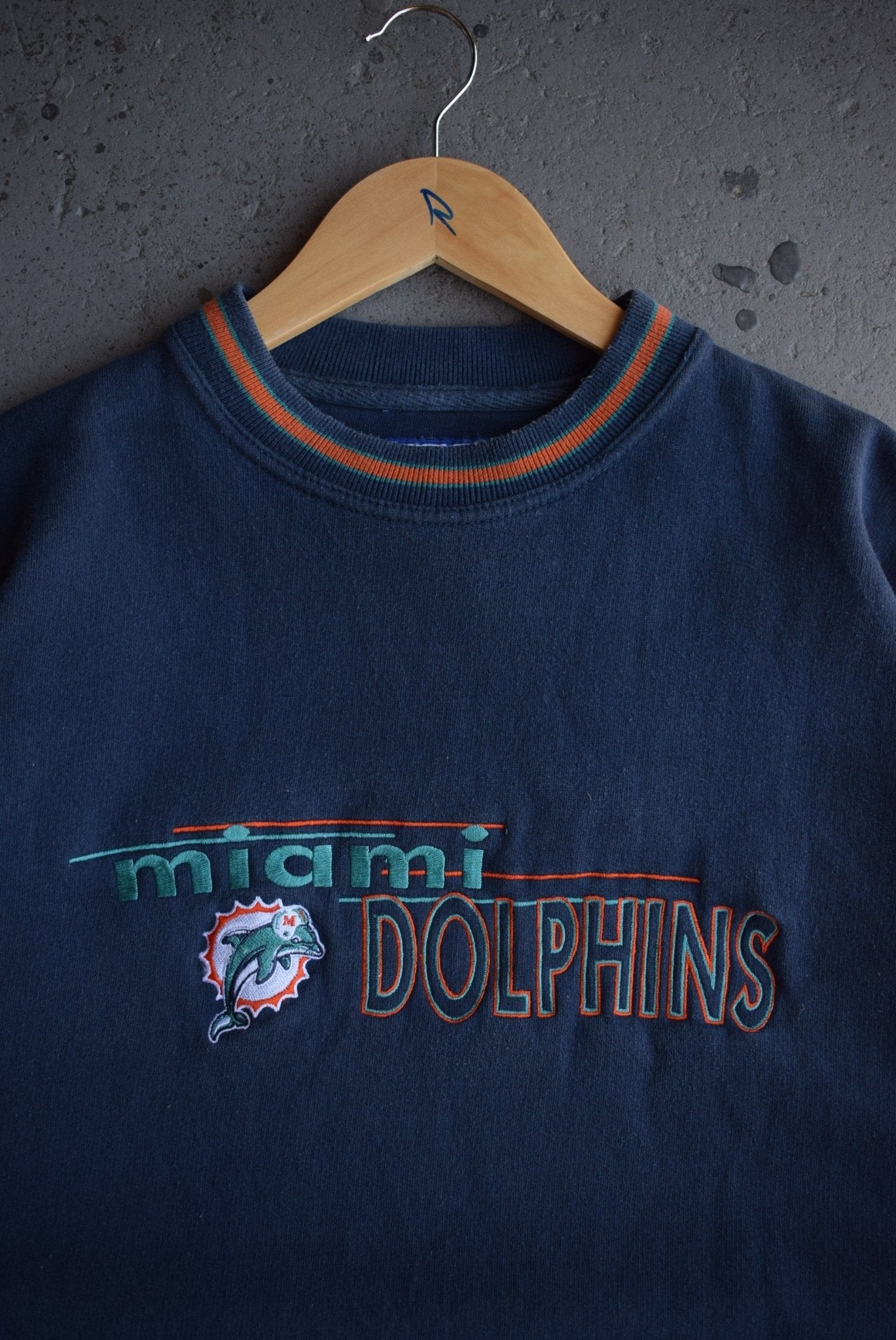 Vintage 90s NFL Miami Dolphins Embroidered Crewneck (XXL) - Retrospective Store