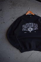 Vintage 90s NFL Oakland Raiders Embroidered Crewneck (L) - Retrospective Store