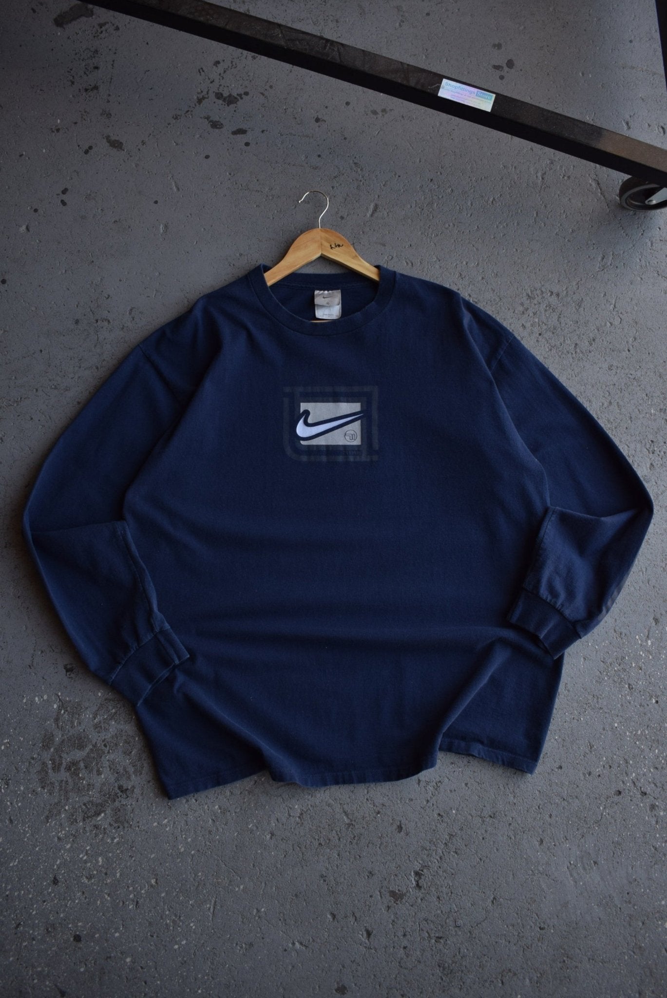 Vintage 90s Nike Big Swoosh Long Sleeve Tee (XL) - Retrospective Store
