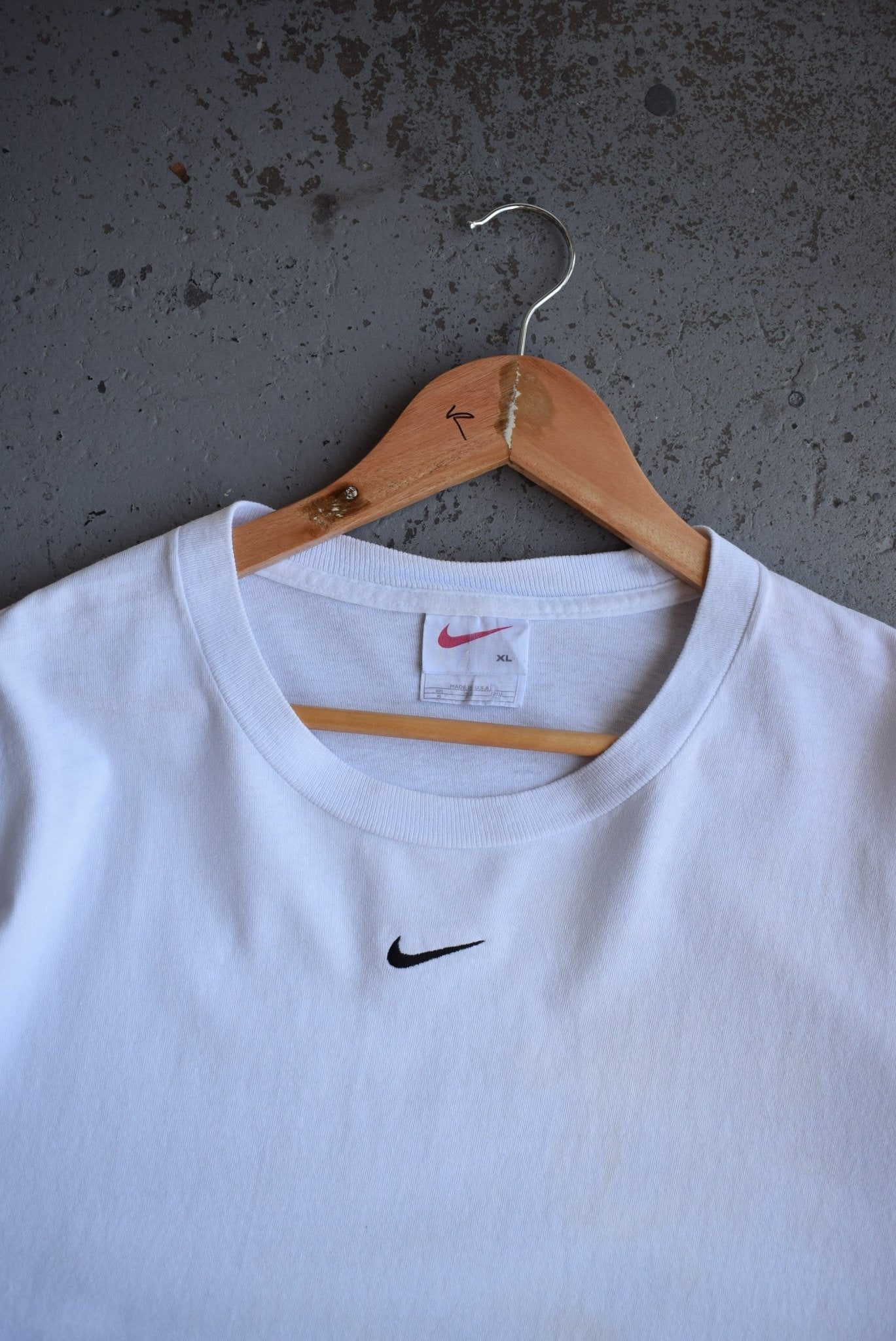 Vintage 90s Nike Centre Swoosh Embroidered Long Sleeve Tee (L) - Retrospective Store