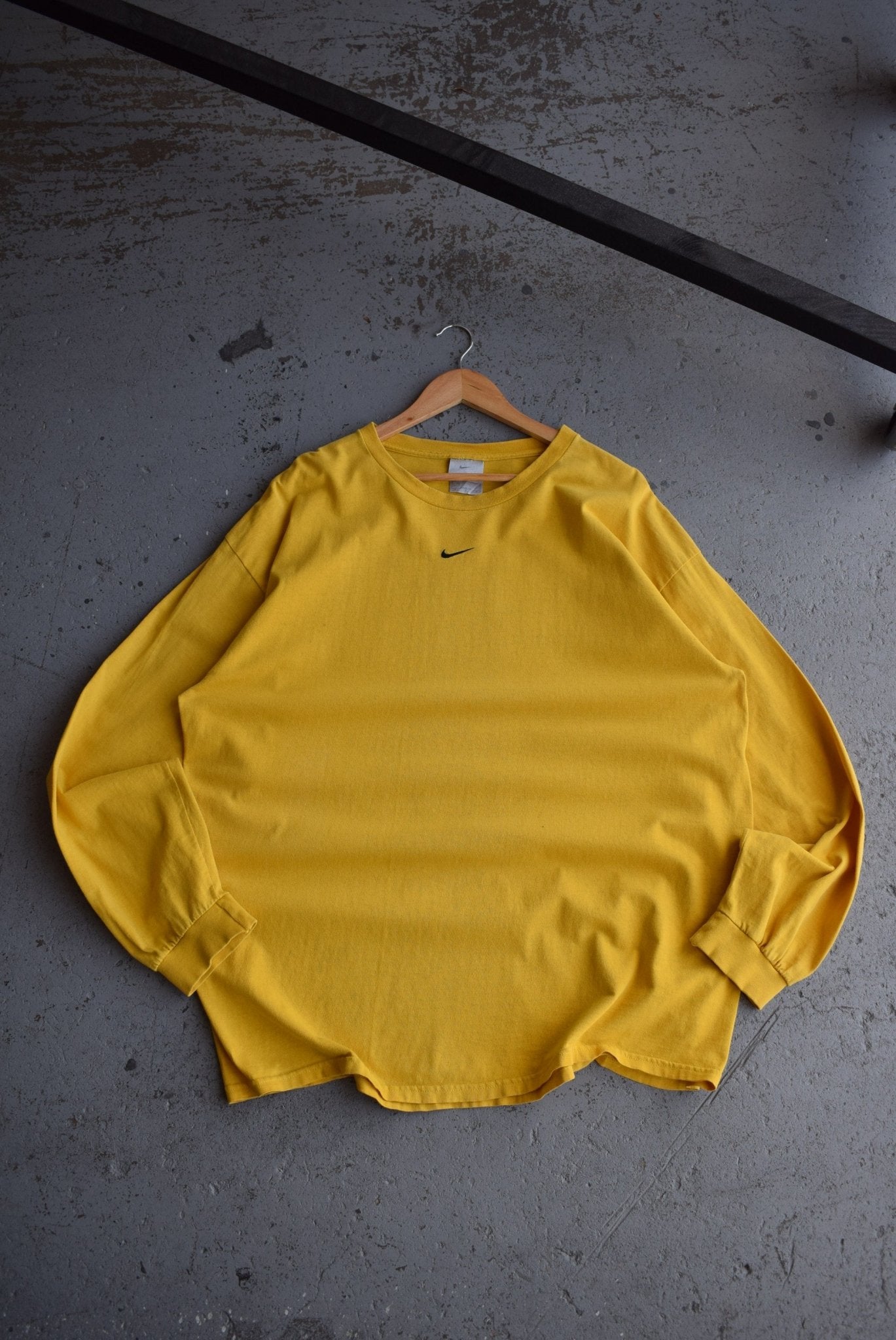 Vintage 90s Nike Centre Swoosh Embroidered Long Sleeve Tee (XL/XXL) - Retrospective Store