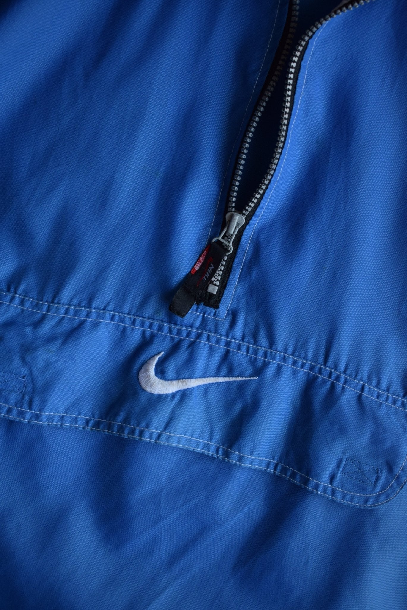 Vintage 90s Nike Classic Logo Embroidered Quarter Zip Spray Jacket (L) - Retrospective Store