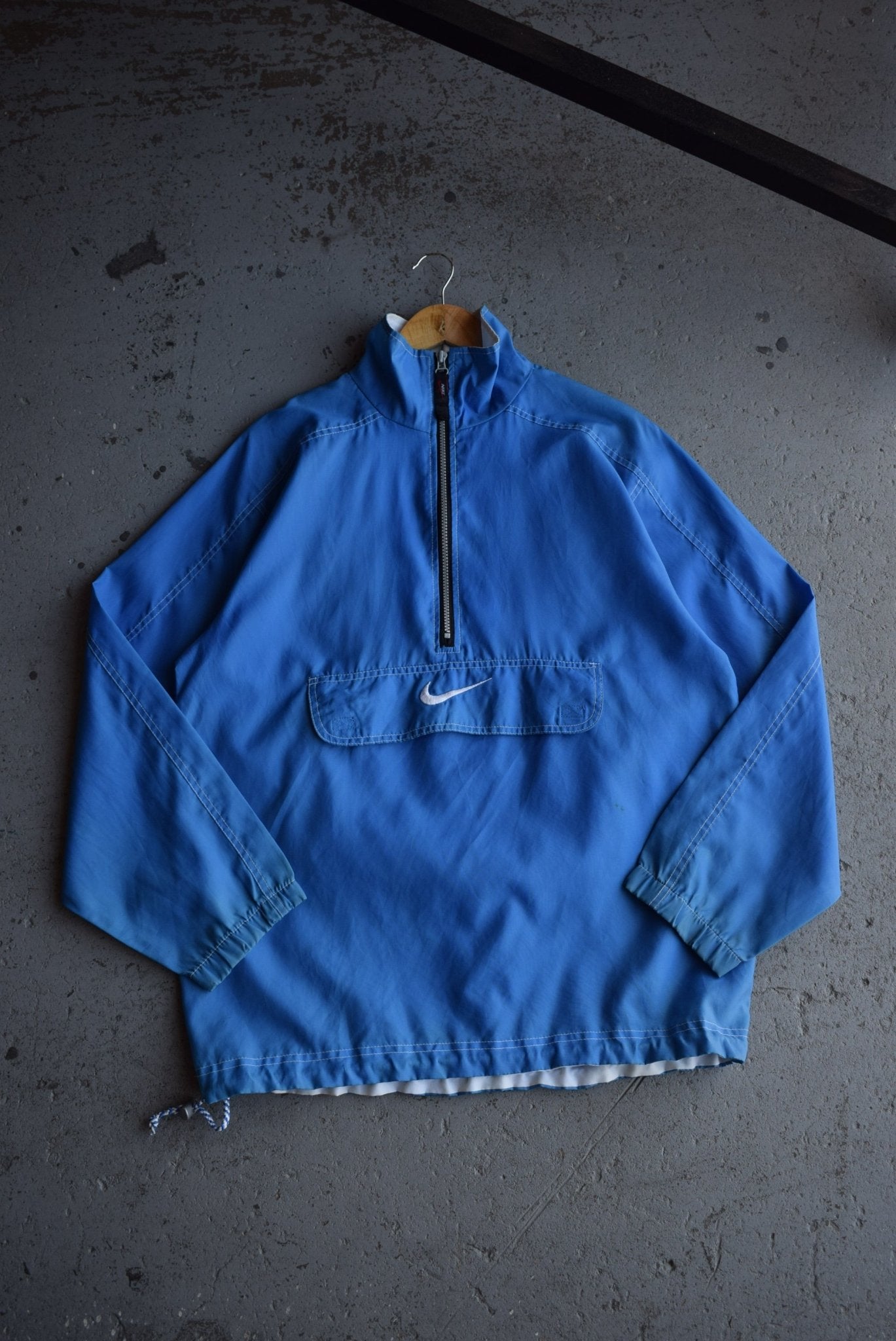 Vintage 90s Nike Classic Logo Embroidered Quarter Zip Spray Jacket (L) - Retrospective Store