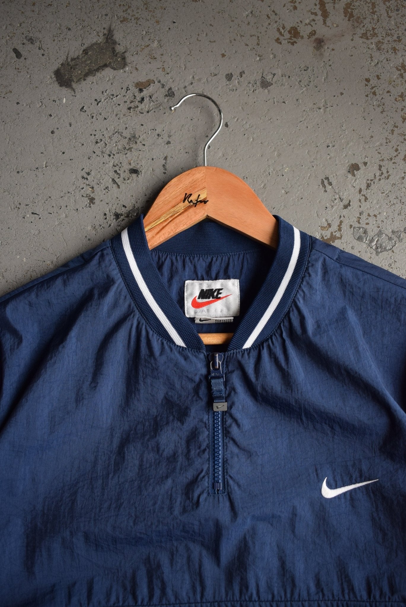 Vintage 90s Nike Classic Logo Embroidered Quarter Zip Spray Jacket (S) - Retrospective Store