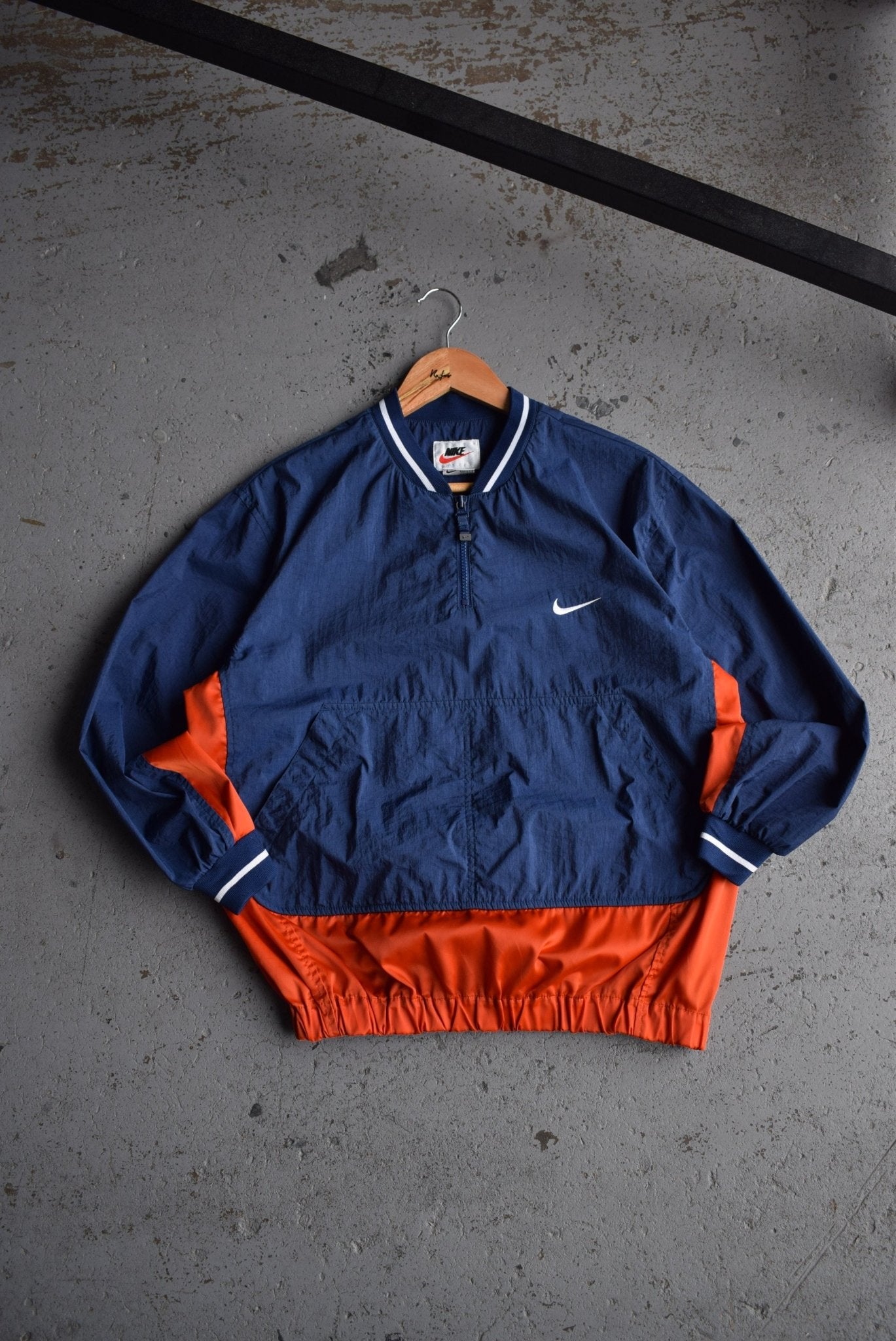 Vintage 90s Nike Classic Logo Embroidered Quarter Zip Spray Jacket (S) - Retrospective Store