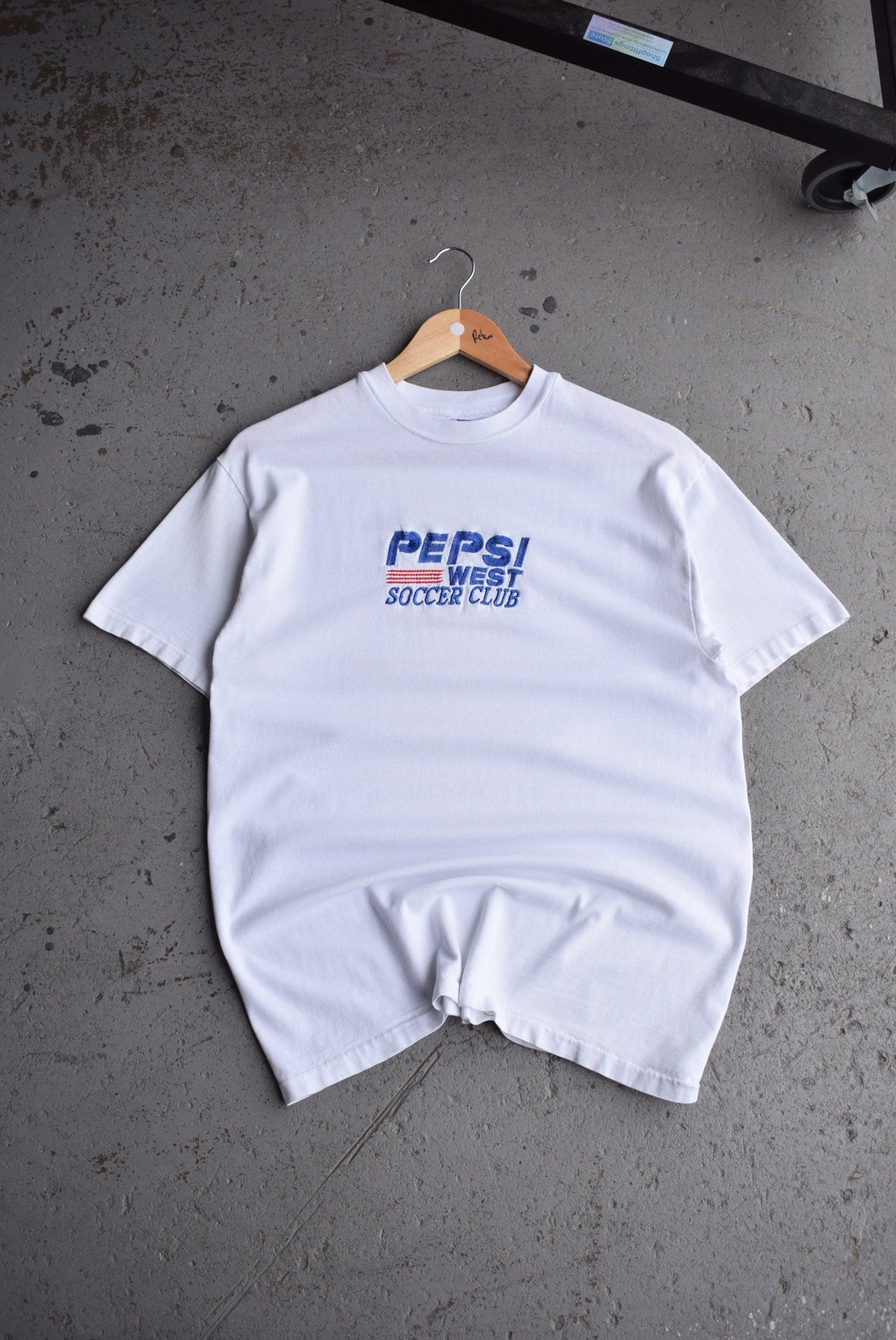 Vintage 90s Pepsi West Soccer Club Embroidered Tee (M) - Retrospective Store