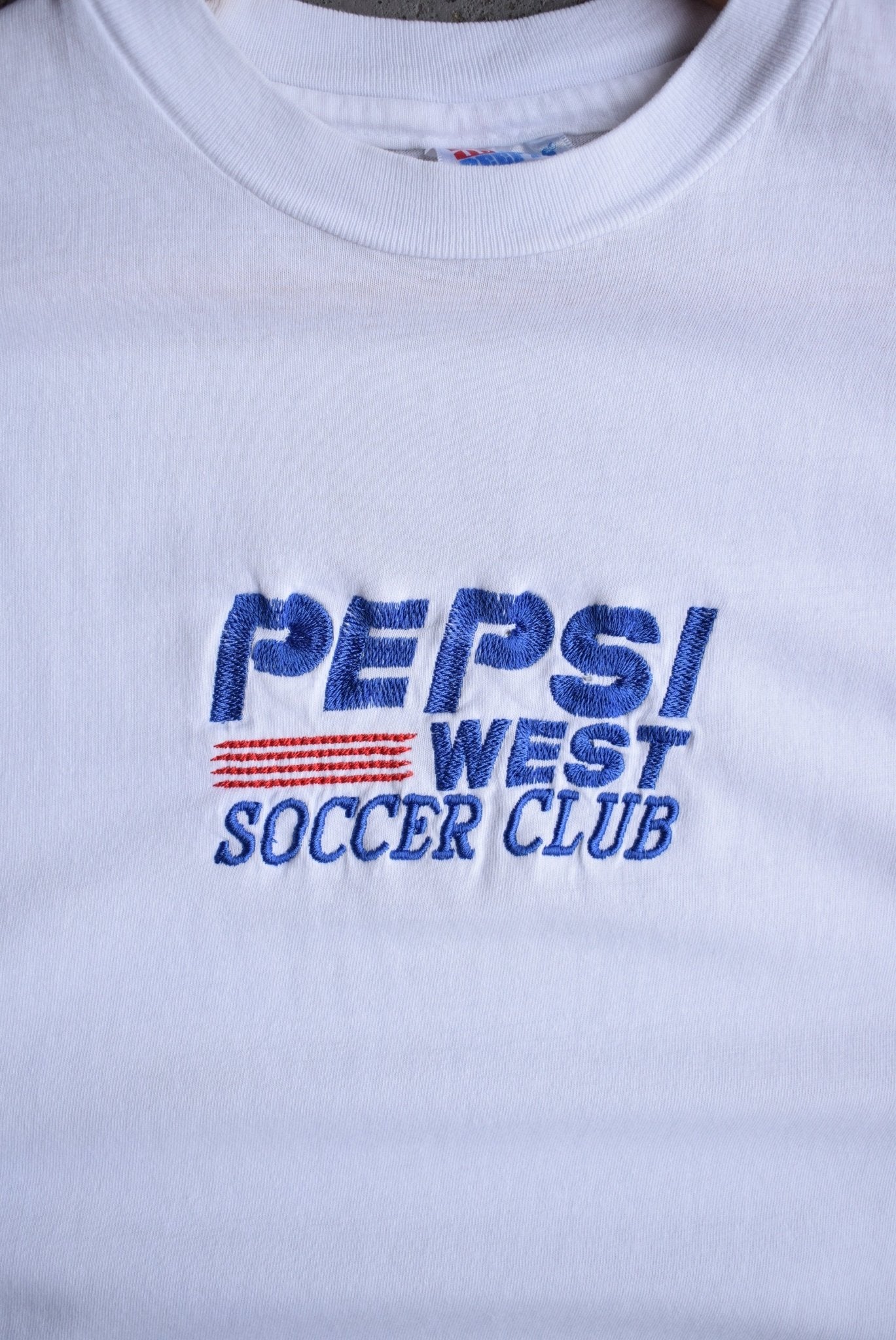 Vintage 90s Pepsi West Soccer Club Embroidered Tee (M) - Retrospective Store