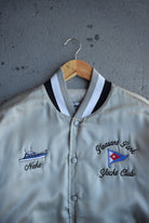 Vintage 90s Pleasant Park Yacht Club Embroidered Satin Jacket (M) - Retrospective Store