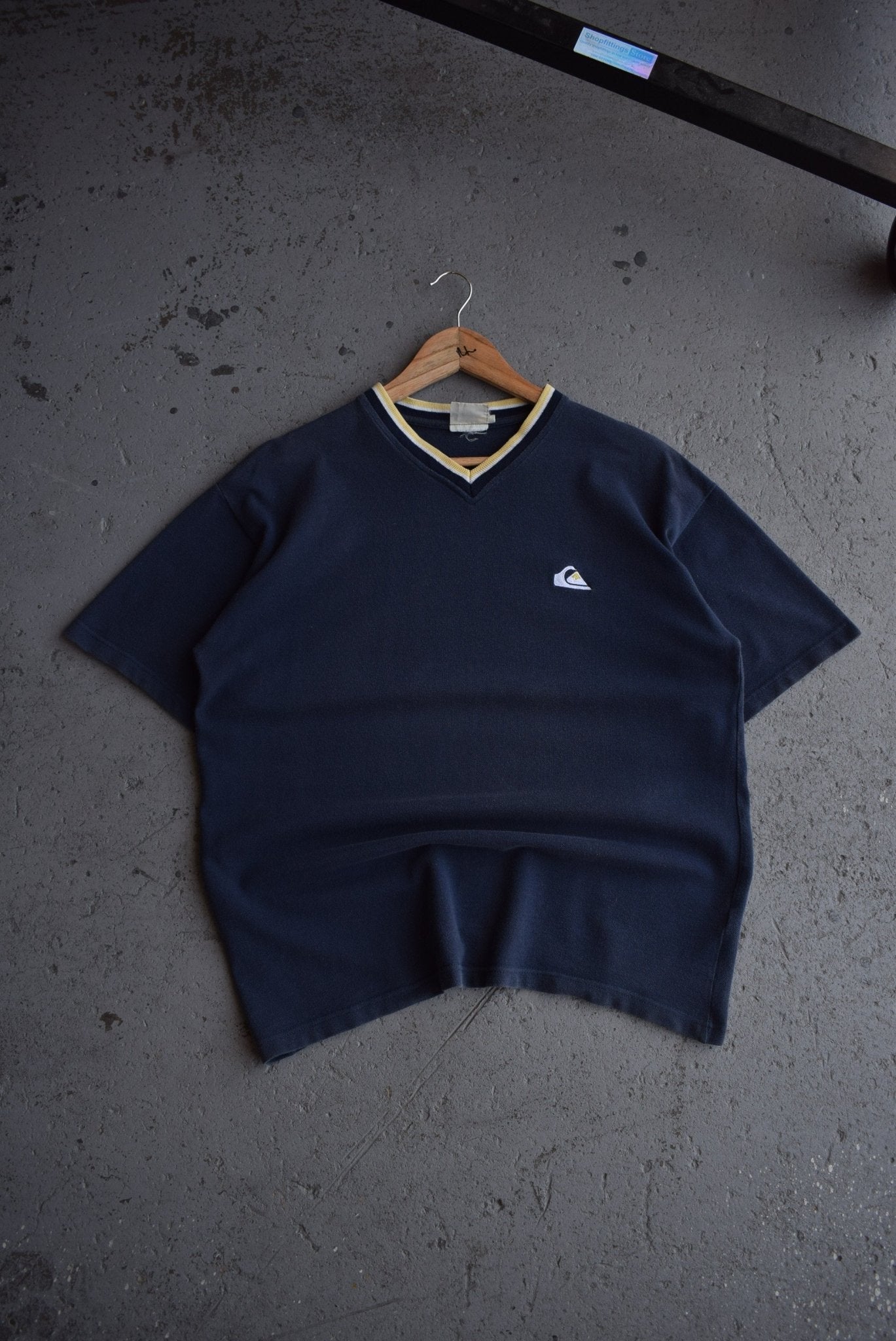 Vintage 90s Quiksilver Classic Logo Embroidered Tee (M/L) - Retrospective Store