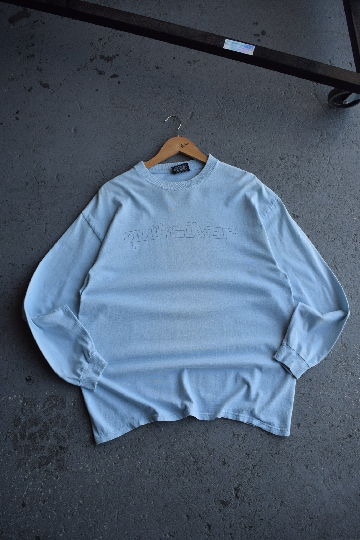 Vintage 90s Quiksilver Spellout Long Sleeve Tee (L) - Retrospective Store