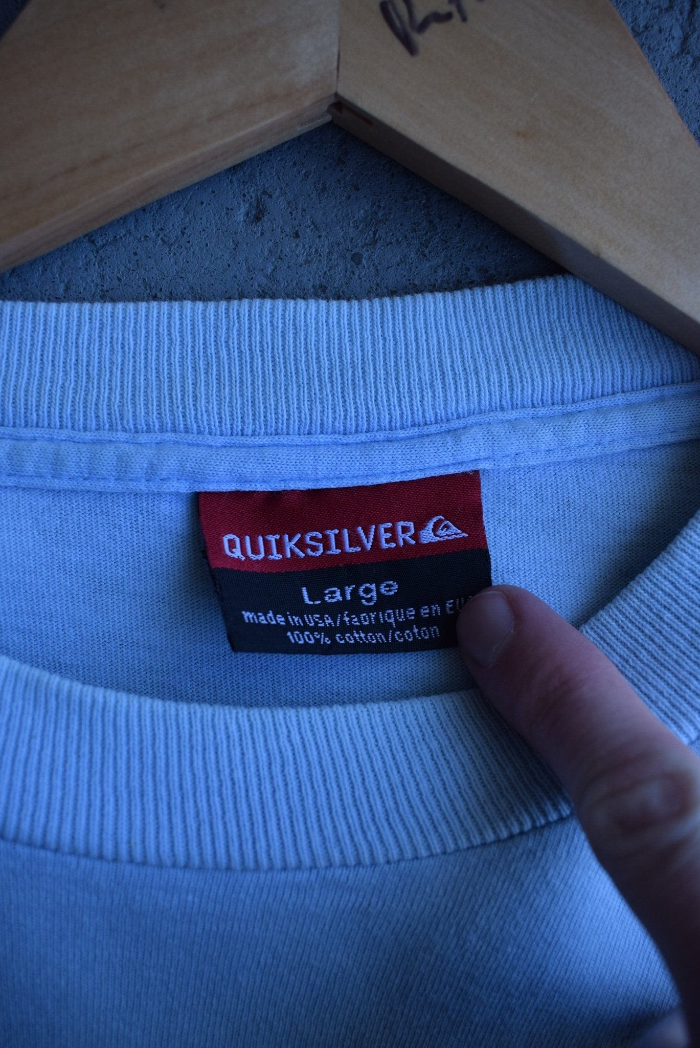 Vintage 90s Quiksilver Spellout Long Sleeve Tee (L) - Retrospective Store